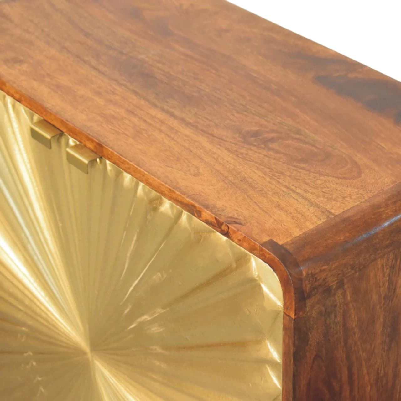 Avora Brass Embossed 2 Door Chestnut Cabinet - Cabinets, photo 5 of 9