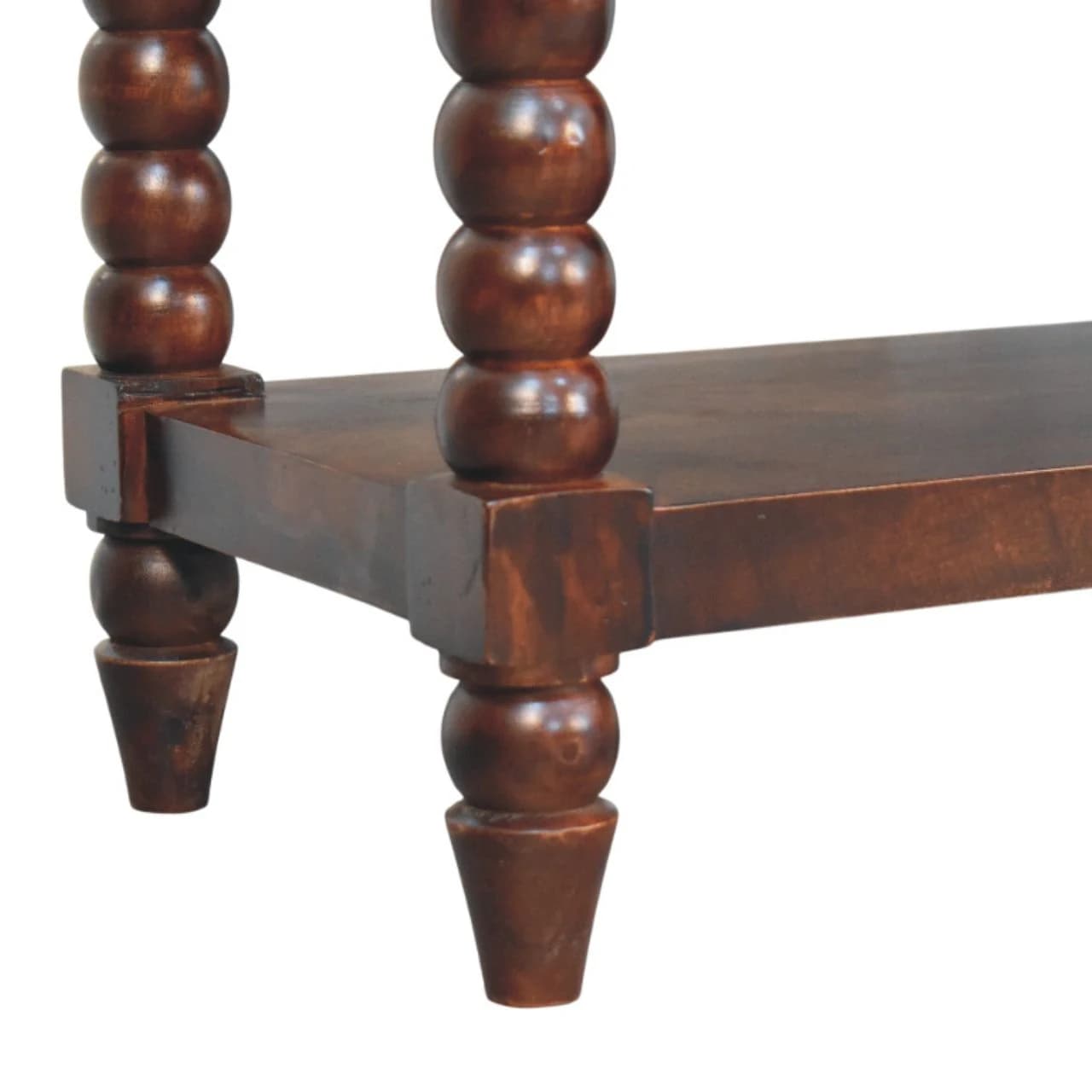 Spindle Winewood Leather Bench - Benches, photo 7 of 9