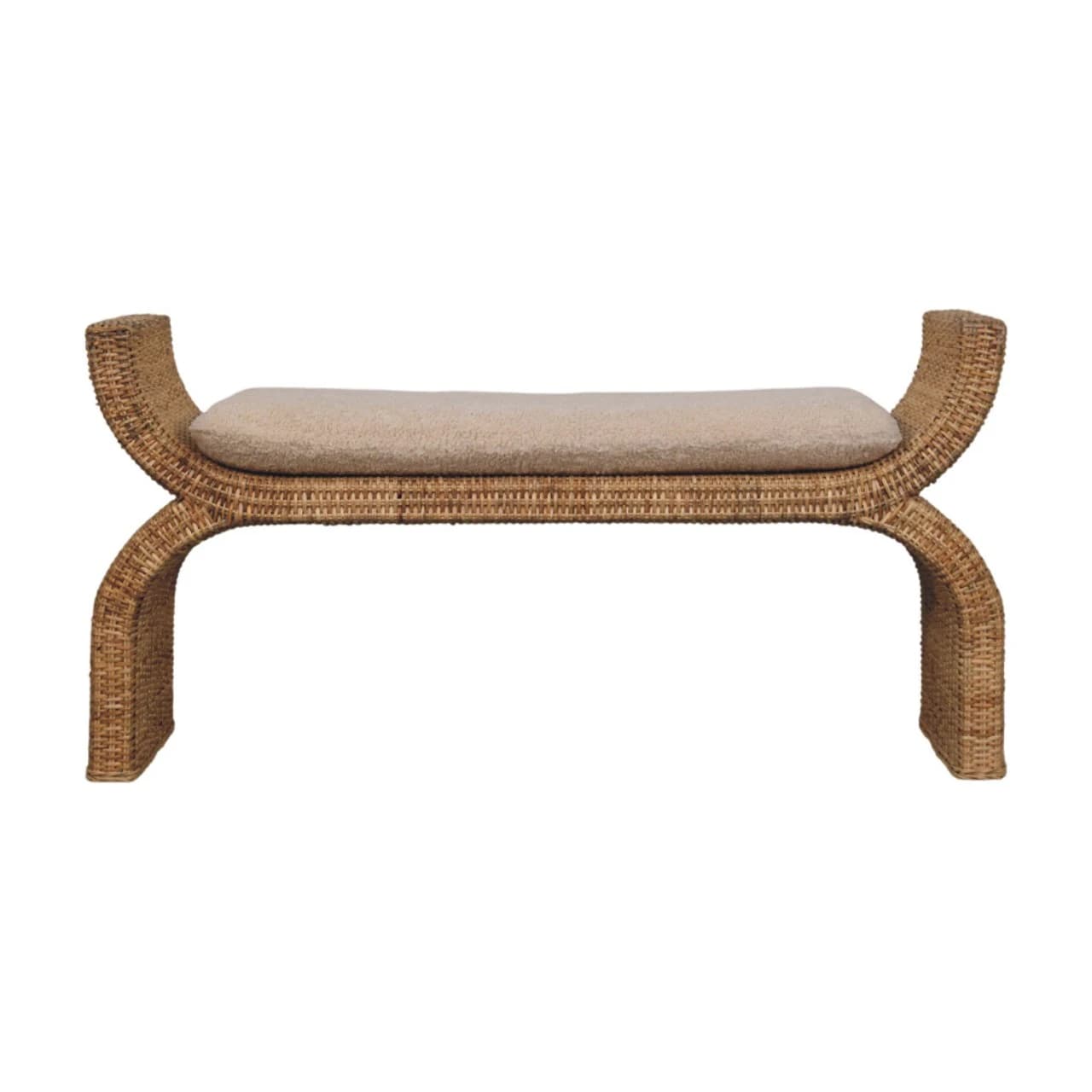 Rattan Weave Boucle Bench - Benches, photo 2 of 10