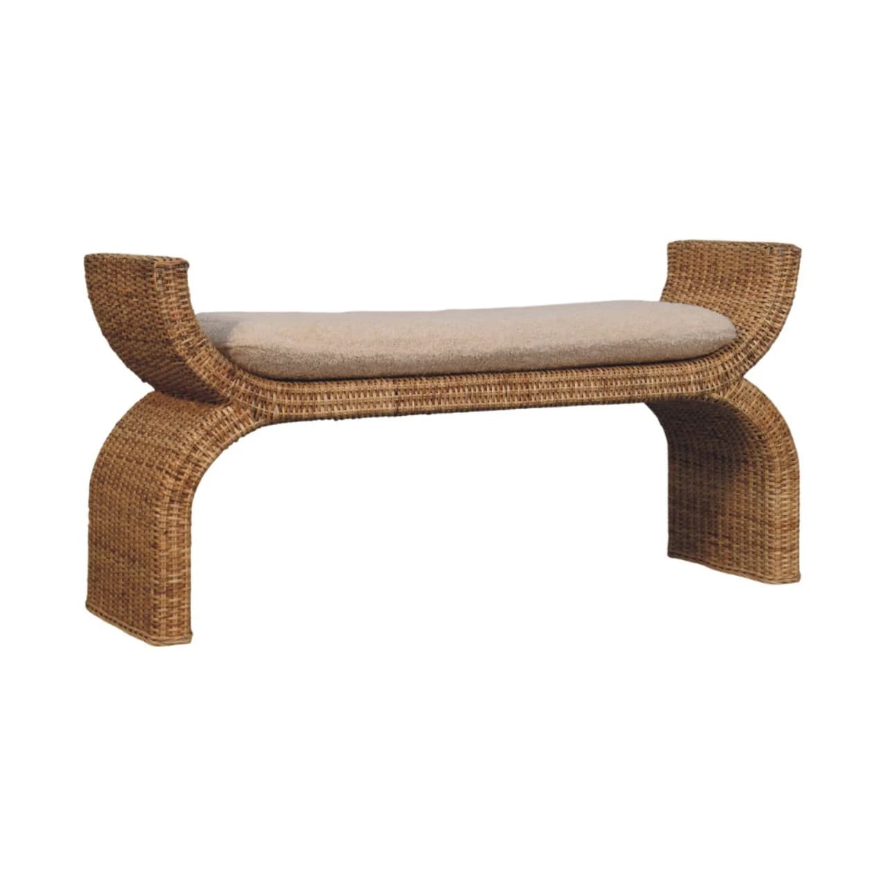 Rattan Weave Boucle Bench - Benches, photo 3 of 10