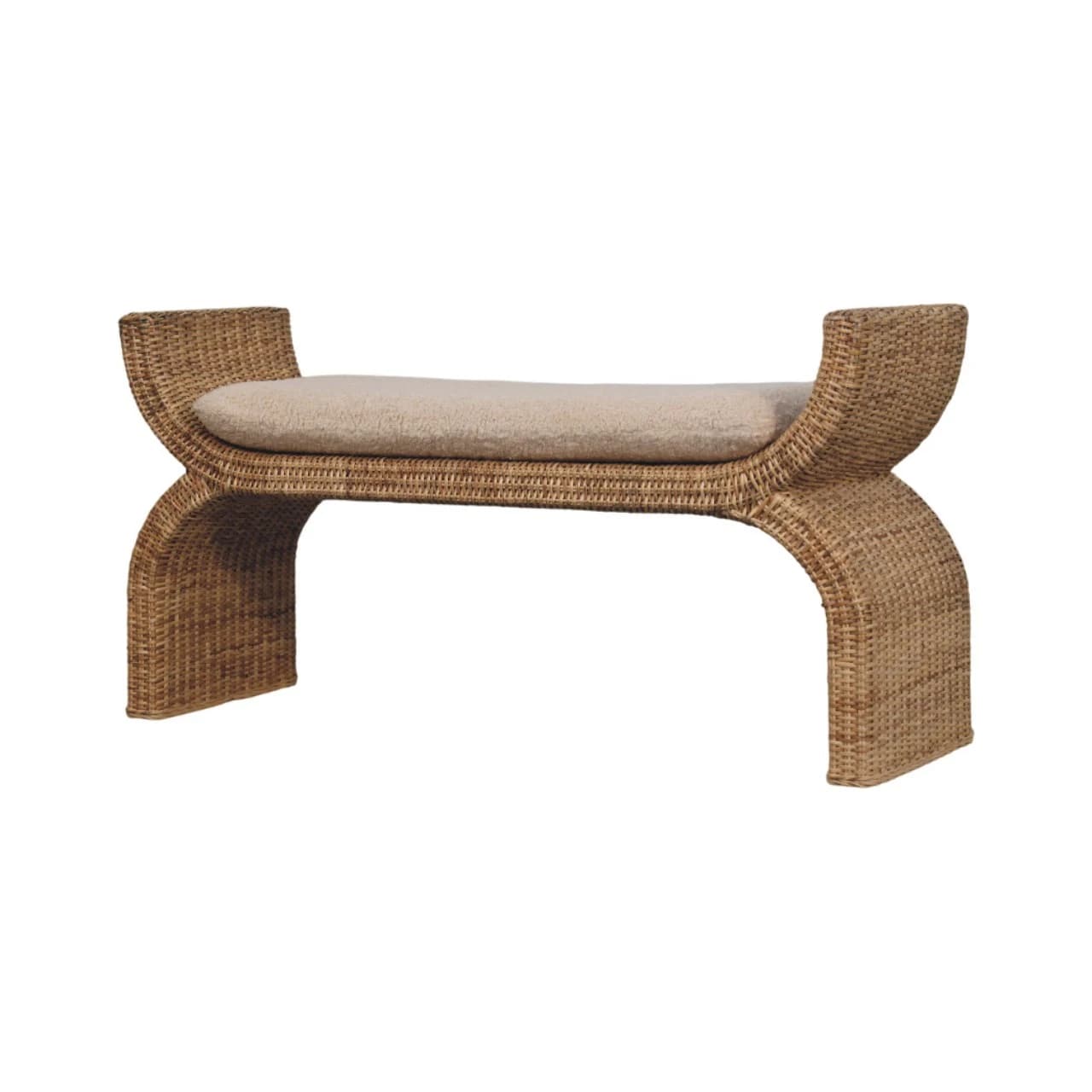 Rattan Weave Boucle Bench - Benches, photo 4 of 10