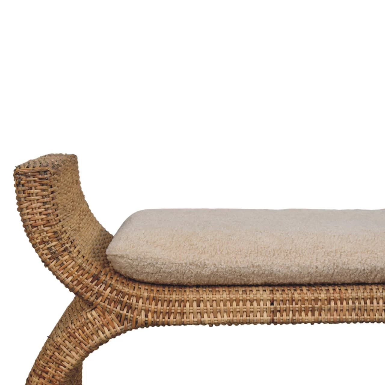 Rattan Weave Boucle Bench - Benches, photo 5 of 10