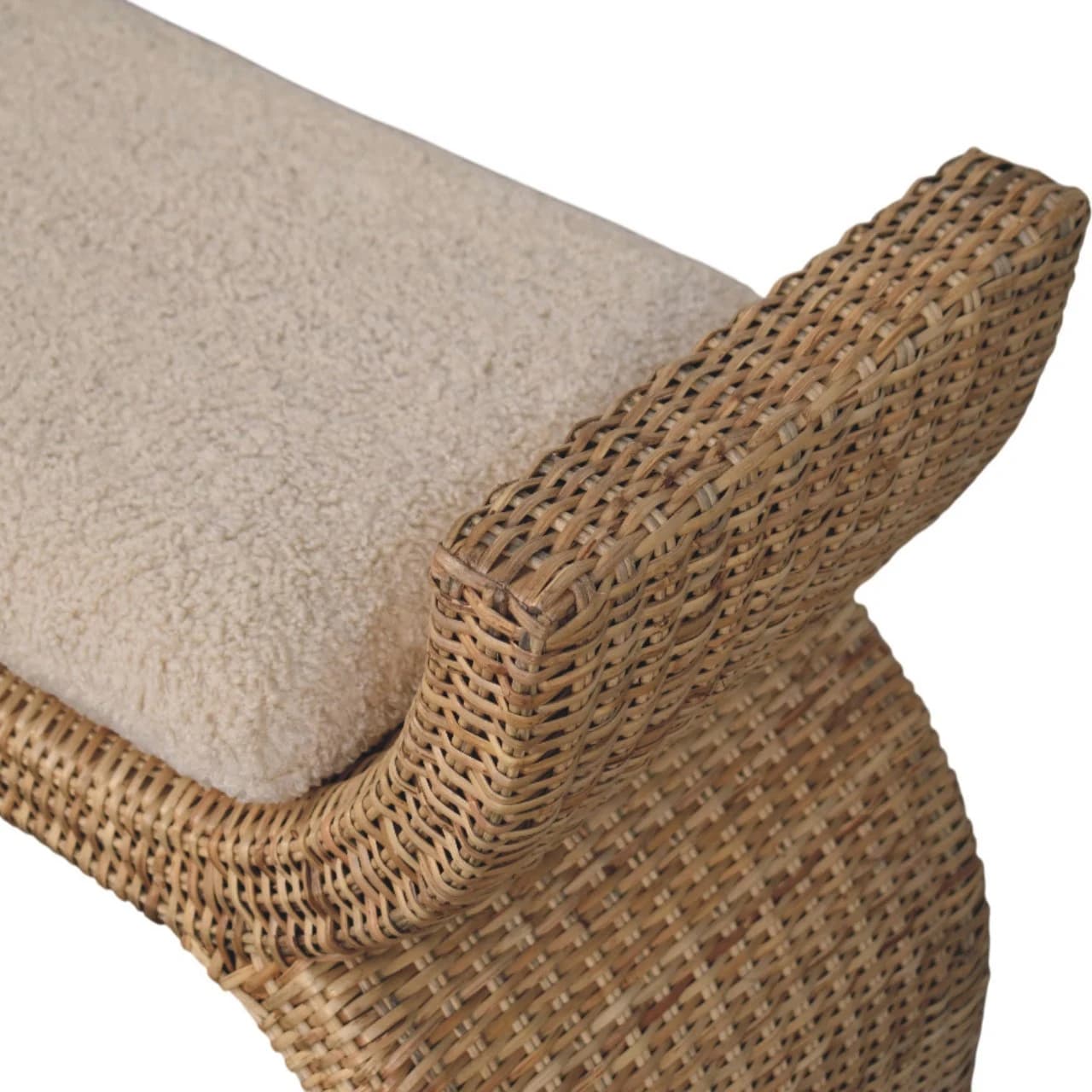 Rattan Weave Boucle Bench - Benches, photo 6 of 10
