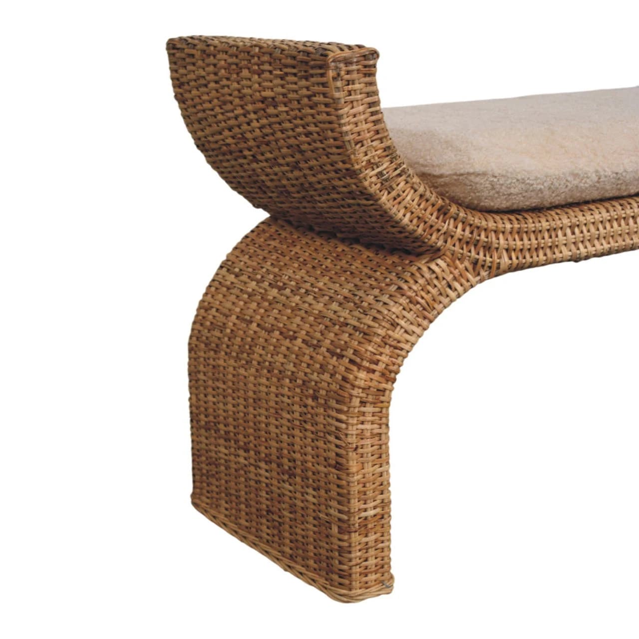 Rattan Weave Boucle Bench - Benches, photo 7 of 10