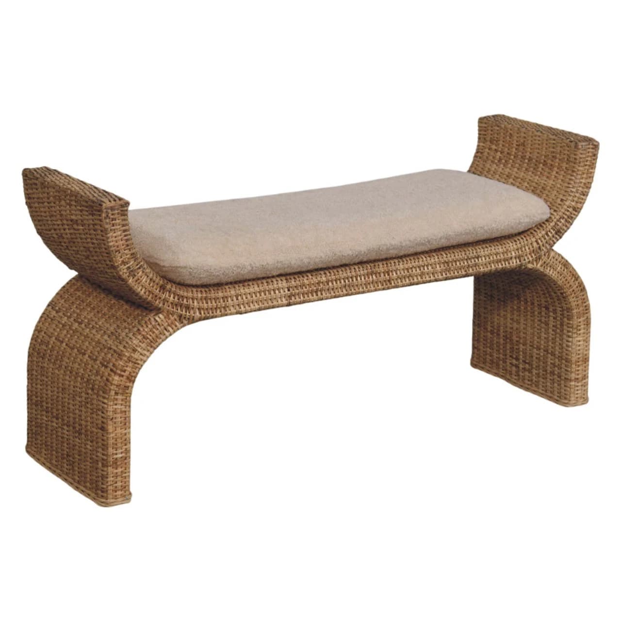 Rattan Weave Boucle Bench - Benches, photo 8 of 10
