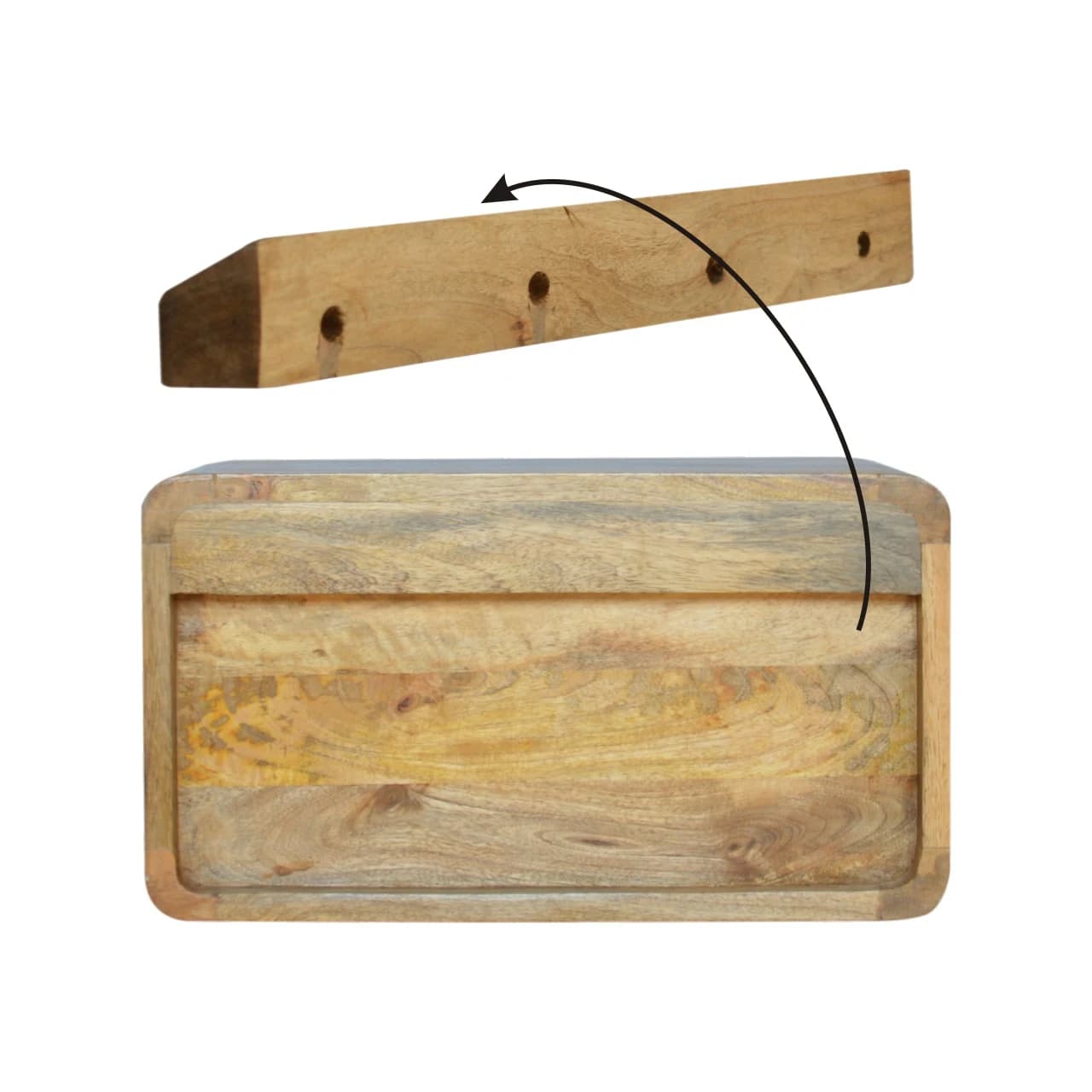 Oak-ish 2 Drawer Floating Bedside - Bedside tables, photo 9 of 9