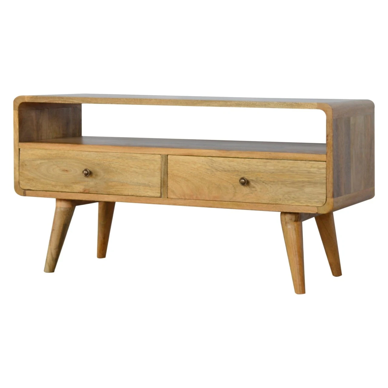 Curved Oak-ish Media Unit - TV & media units, photo 2 of 9