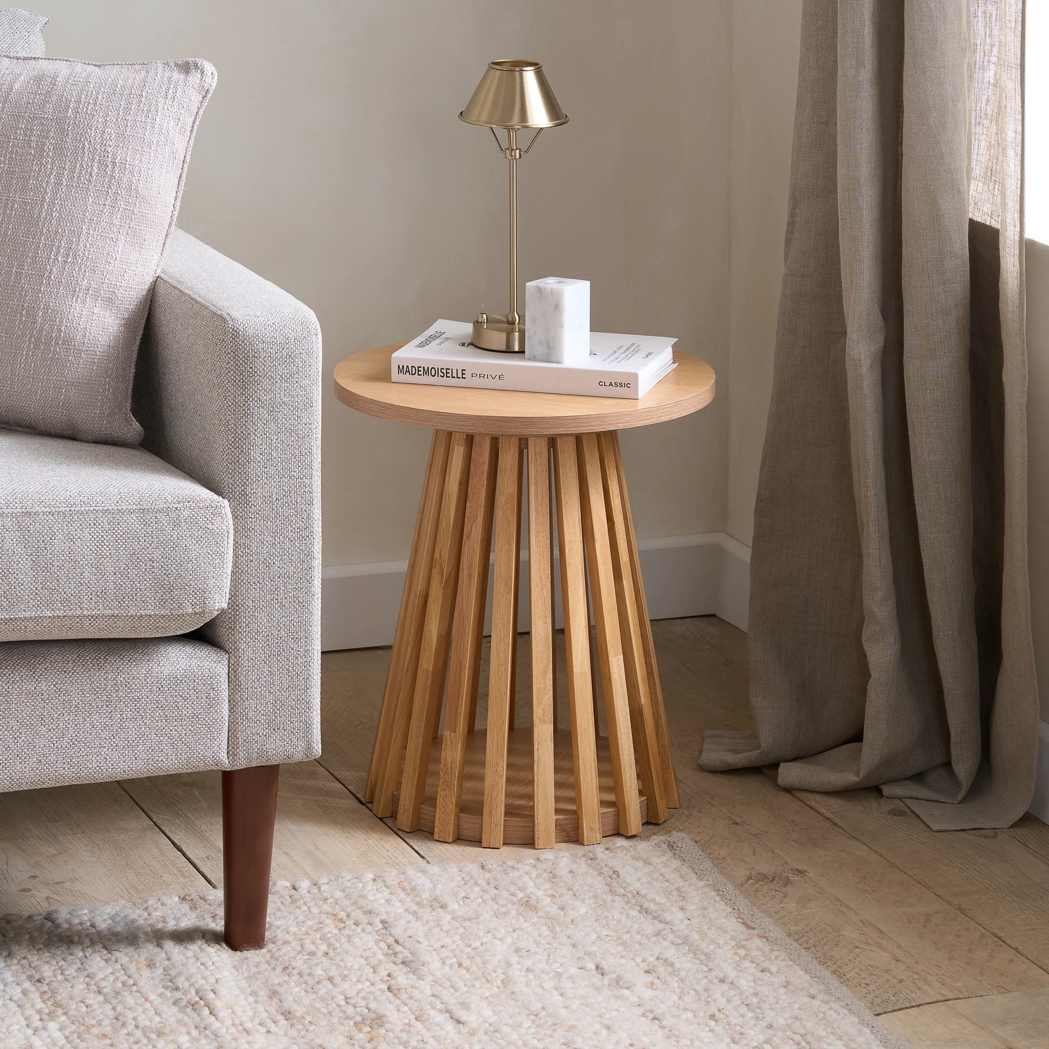 Kylo Round Slatted Lamp Table - Side tables, photo 6 of 9