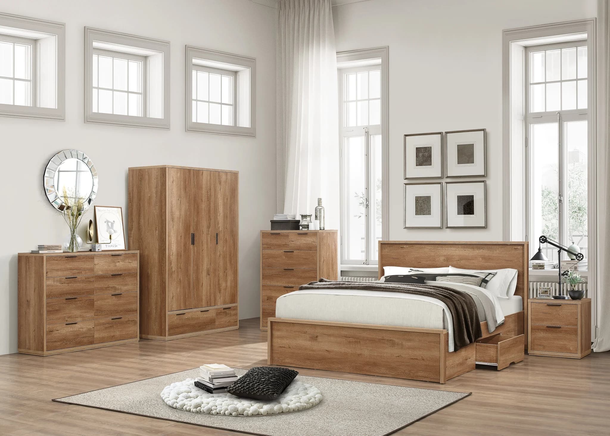 Stockwell 3 Door 2 Drawer Wardrobe - Wardrobes, photo 9 of 10