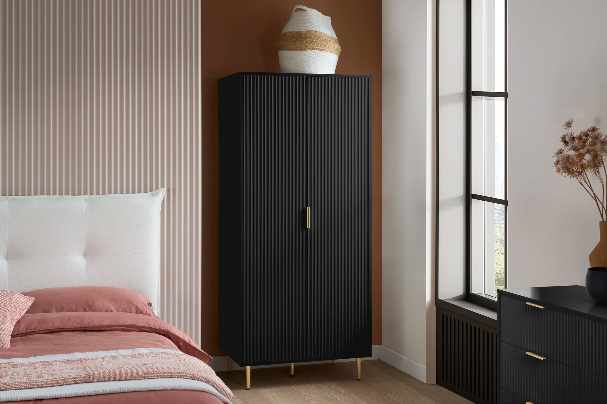 Zara 2 Door Fluted Wardrobe - Wardrobes, photo 2 of 10