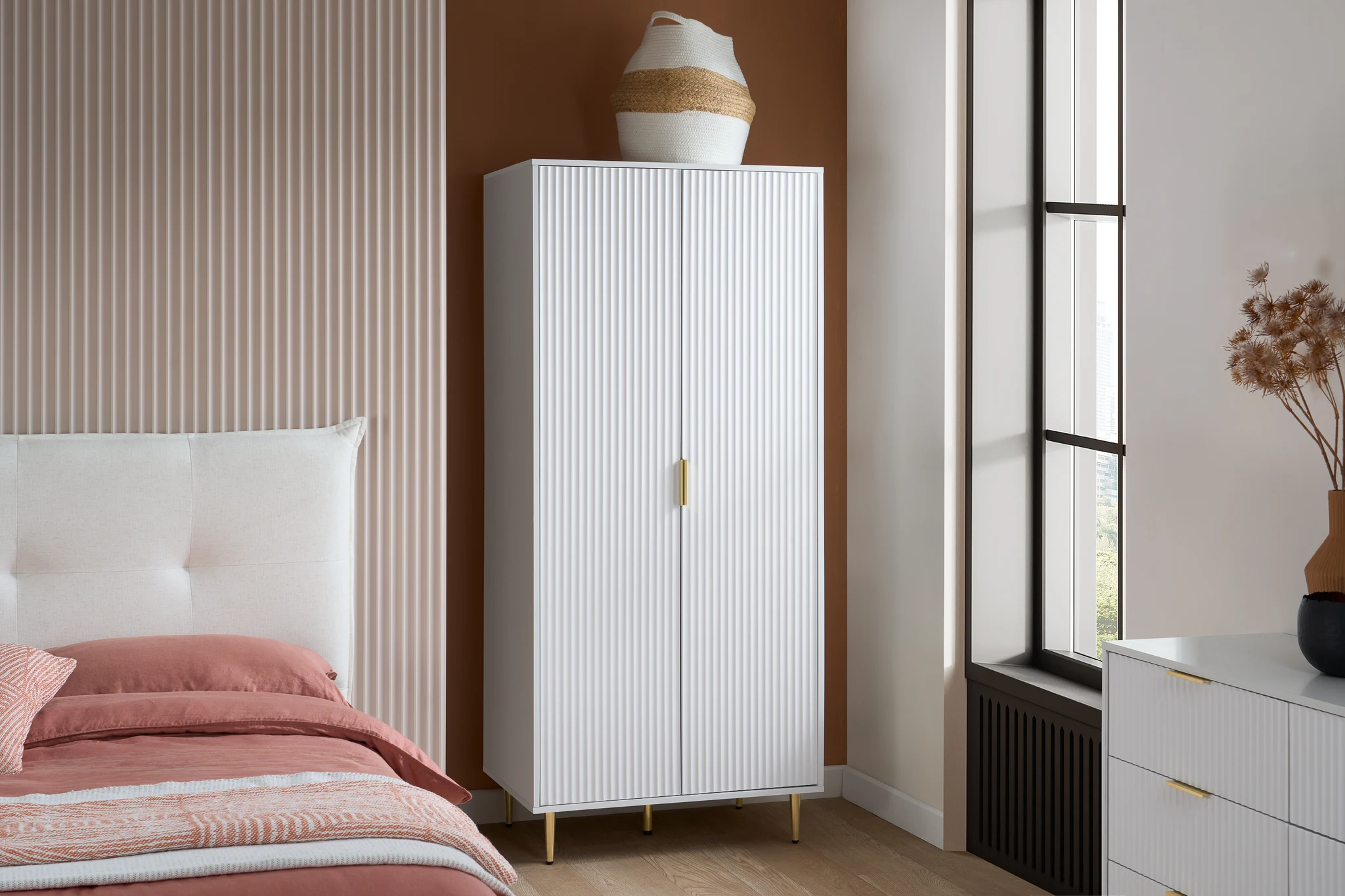 Zara 2 Door Fluted Wardrobe - Wardrobes, photo 2 of 10