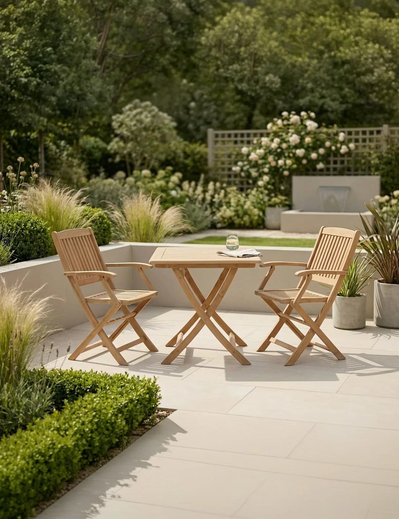 London 2 Seater Square Folding Bistro Set with London Folding Armchairs - Outdoor, photo 1 of 6