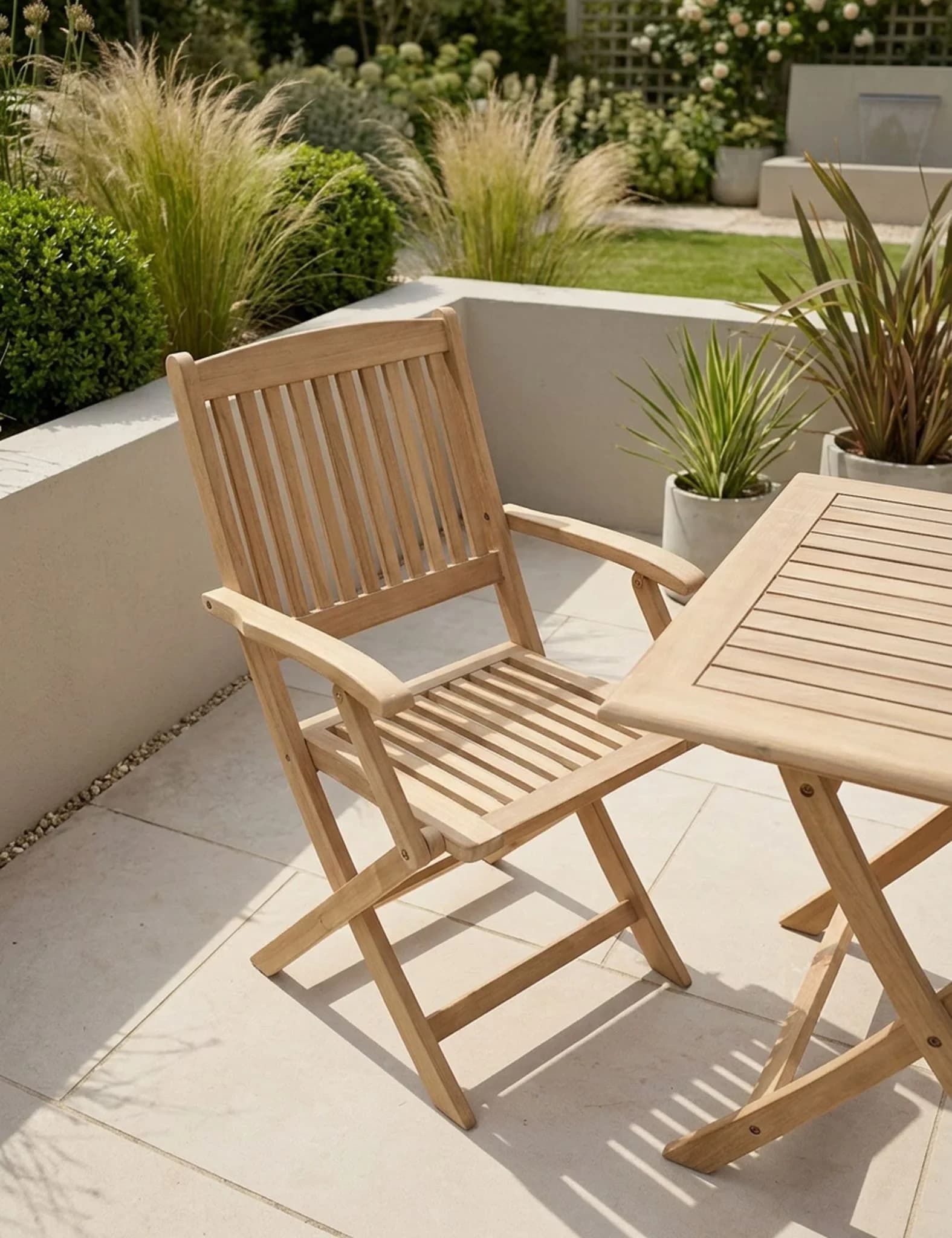 London 4 Seater Square Folding Set with London Folding Armchairs - Outdoor, photo 2 of 6