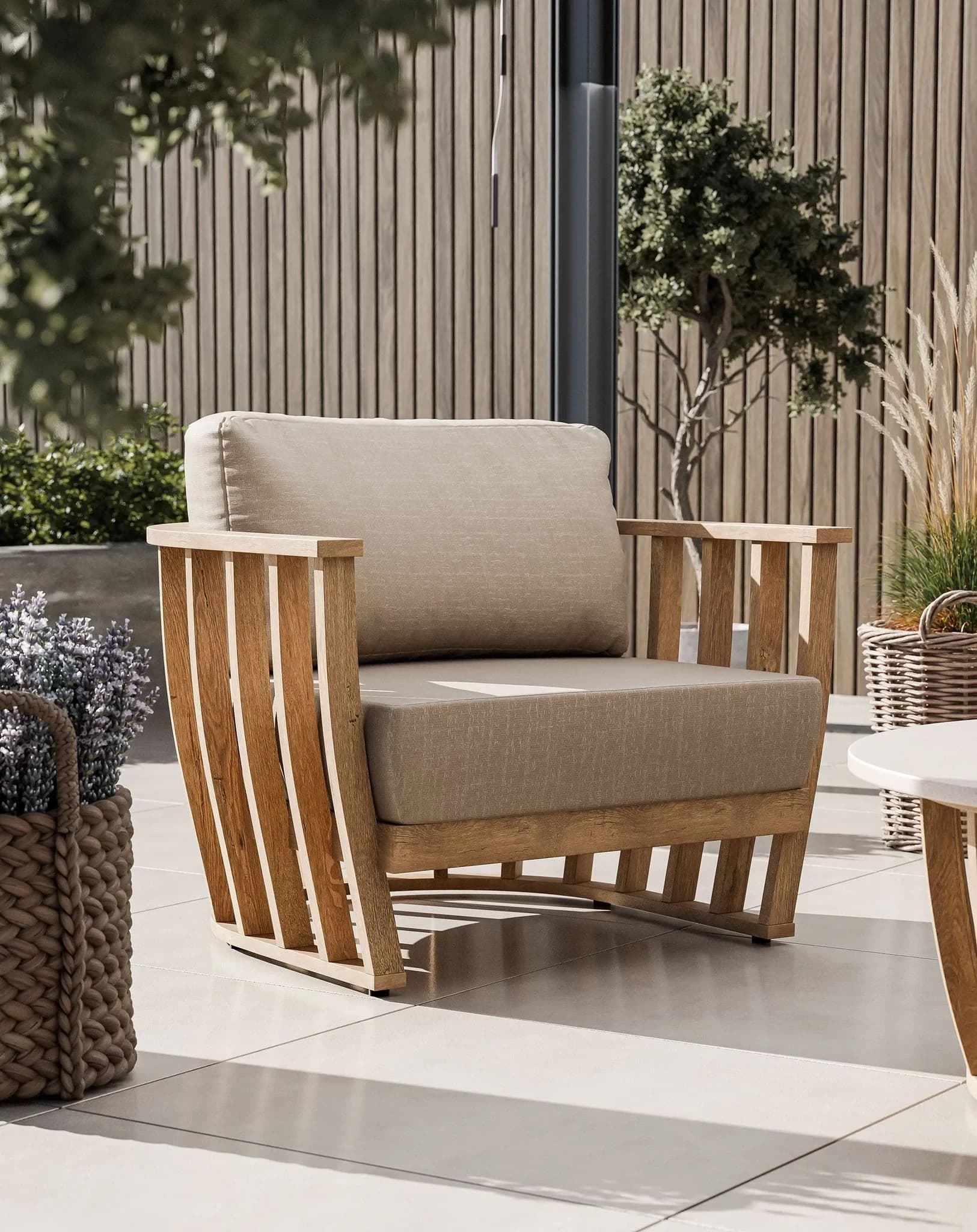LUCCA 5-Seater Wood Lounging Set with Coffee Table - Outdoor, photo 6 of 6