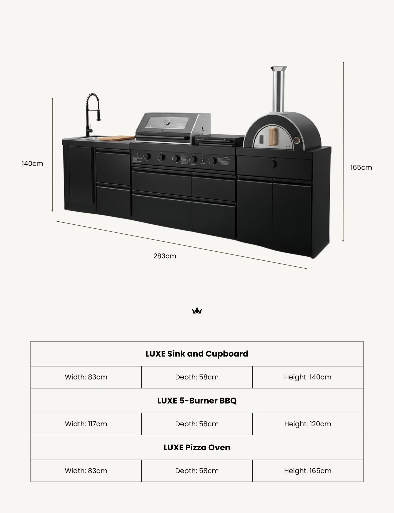 Luxe Outdoor Kitchen 5 Burner with Sink and Pizza Oven - Outdoor kitchens, photo 7 of 8