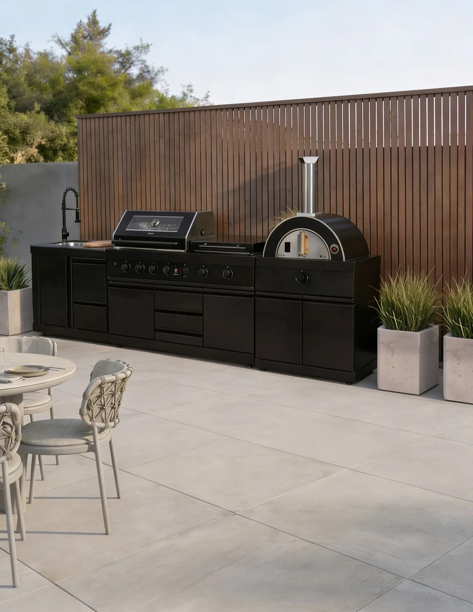 Luxe Outdoor Kitchen 7 Burner with Sink and Pizza Oven - Outdoor kitchens, photo 1 of 8