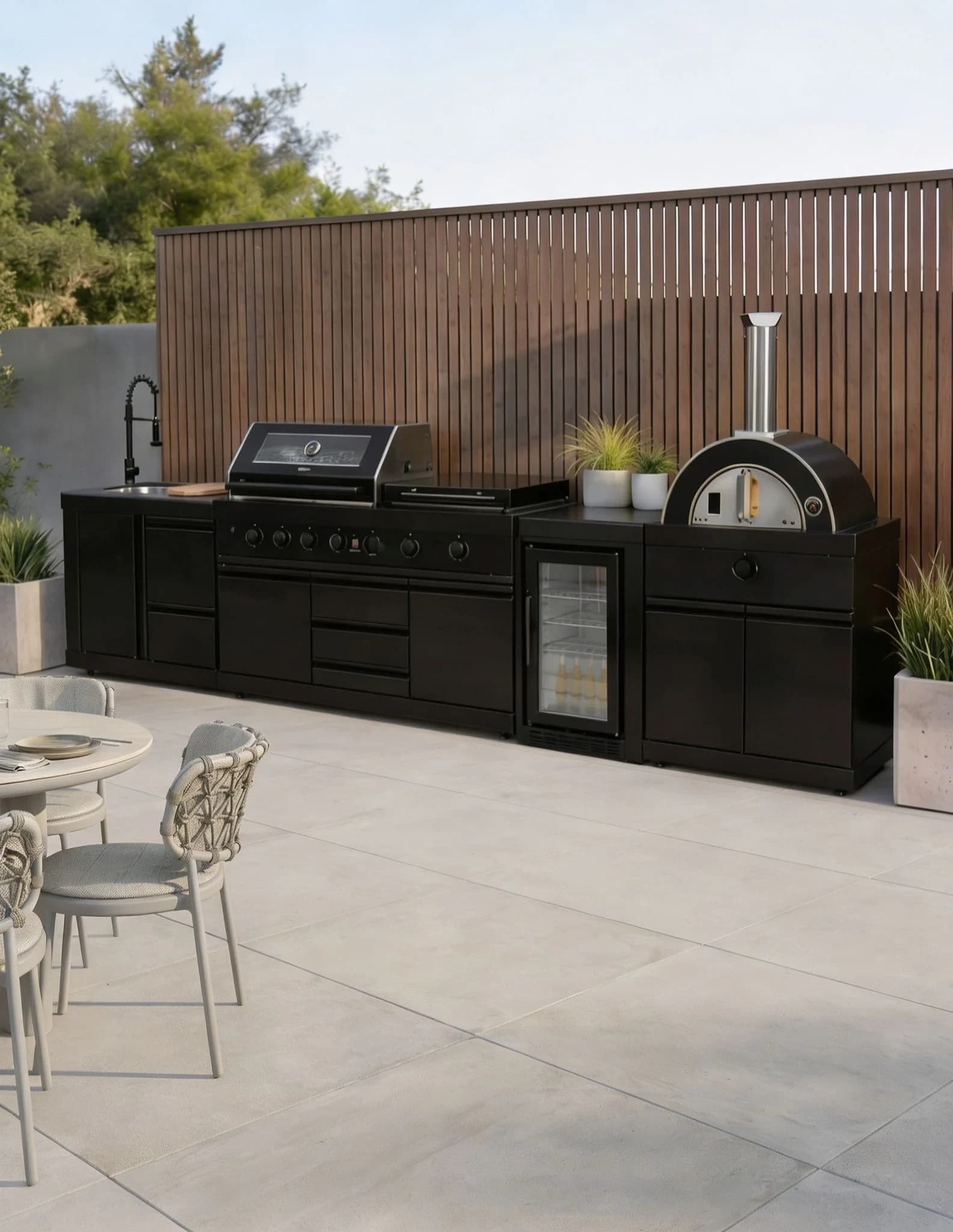 Luxe Outdoor Kitchen 7 Burner with Sink, Pizza Oven and Fridge - Outdoor kitchens, photo 1 of 8