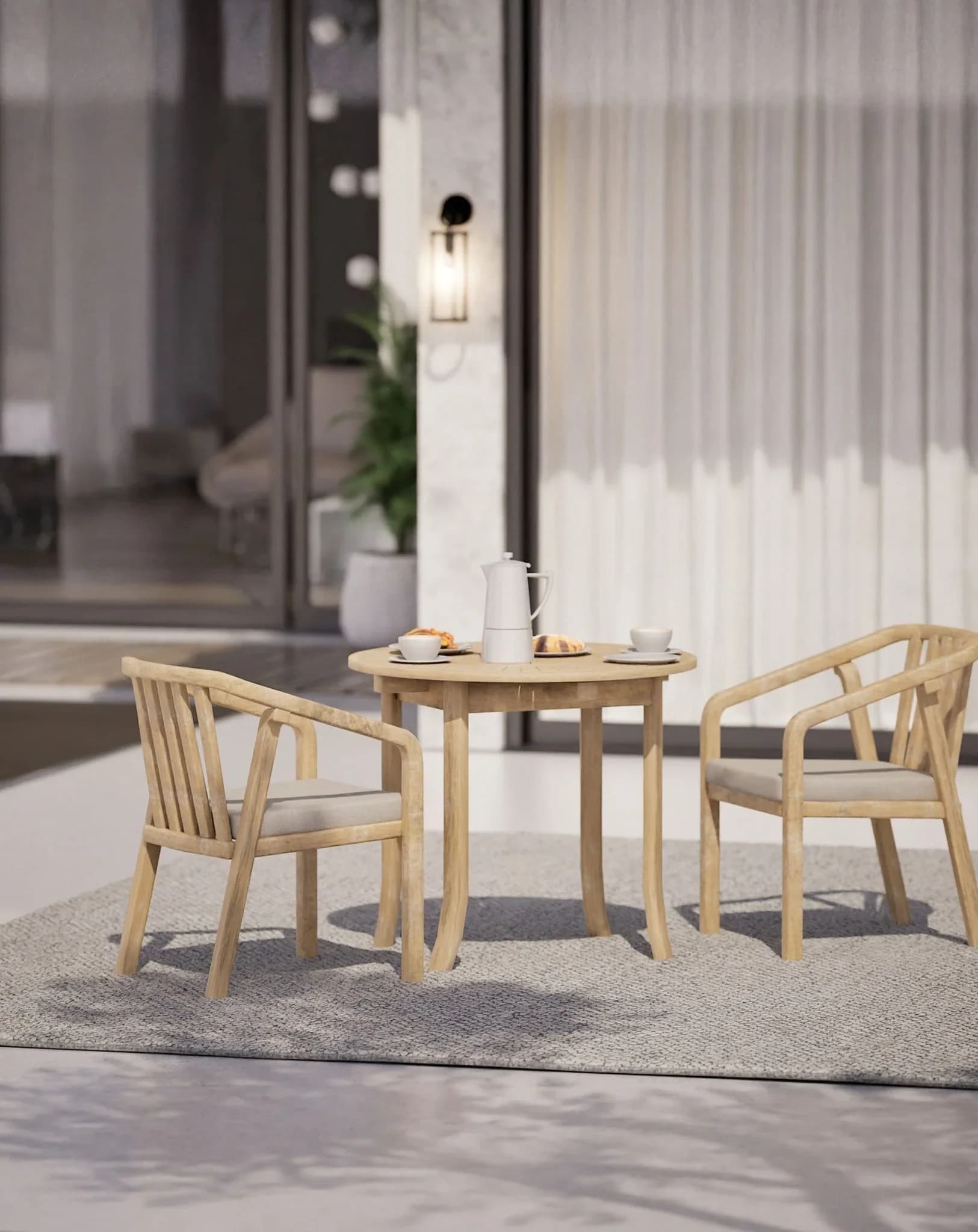 MARIS 2-Seater Round Bistro Dining Set - Outdoor, photo 1 of 6