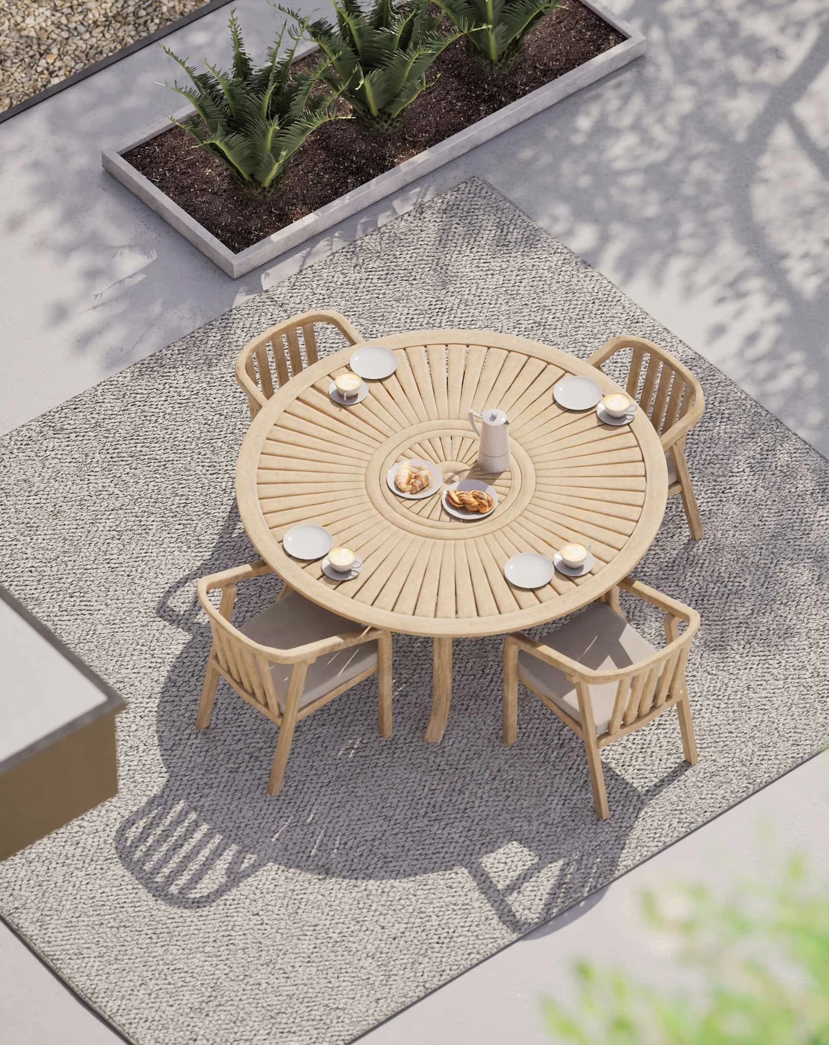 MARIS 4-Seater Round Dining Set - Outdoor, photo 2 of 6