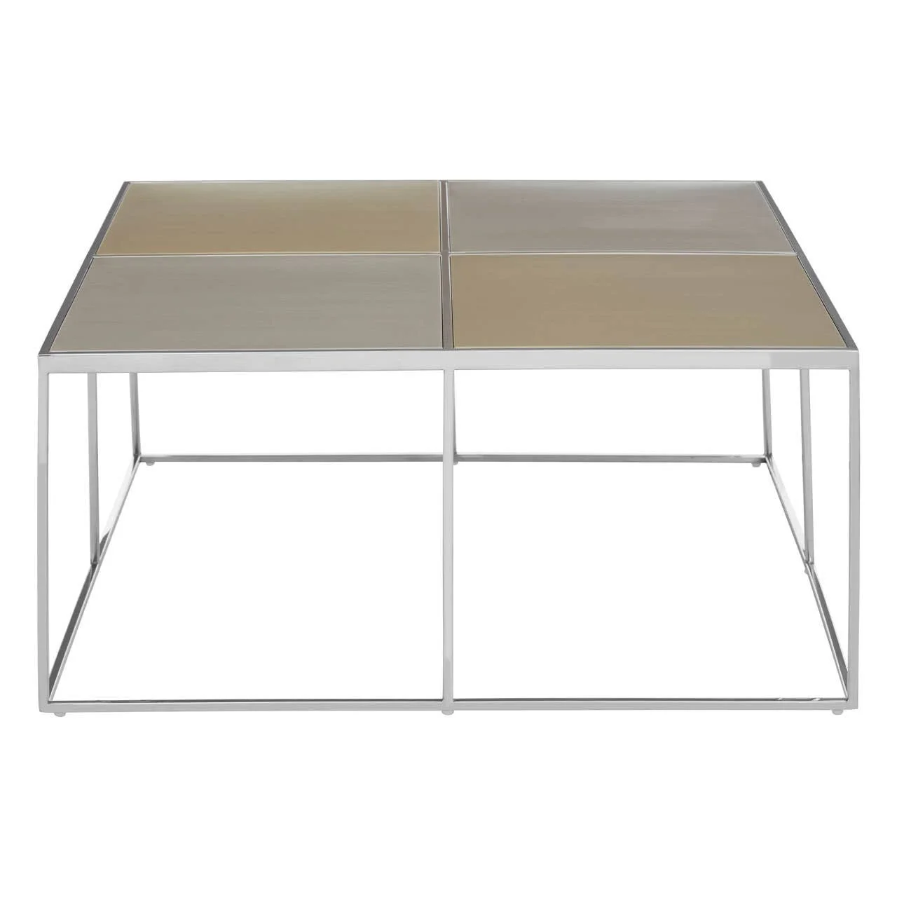 Oria Brushed Silver and Gold Finish Coffee Table - Tables, photo 2 of 7