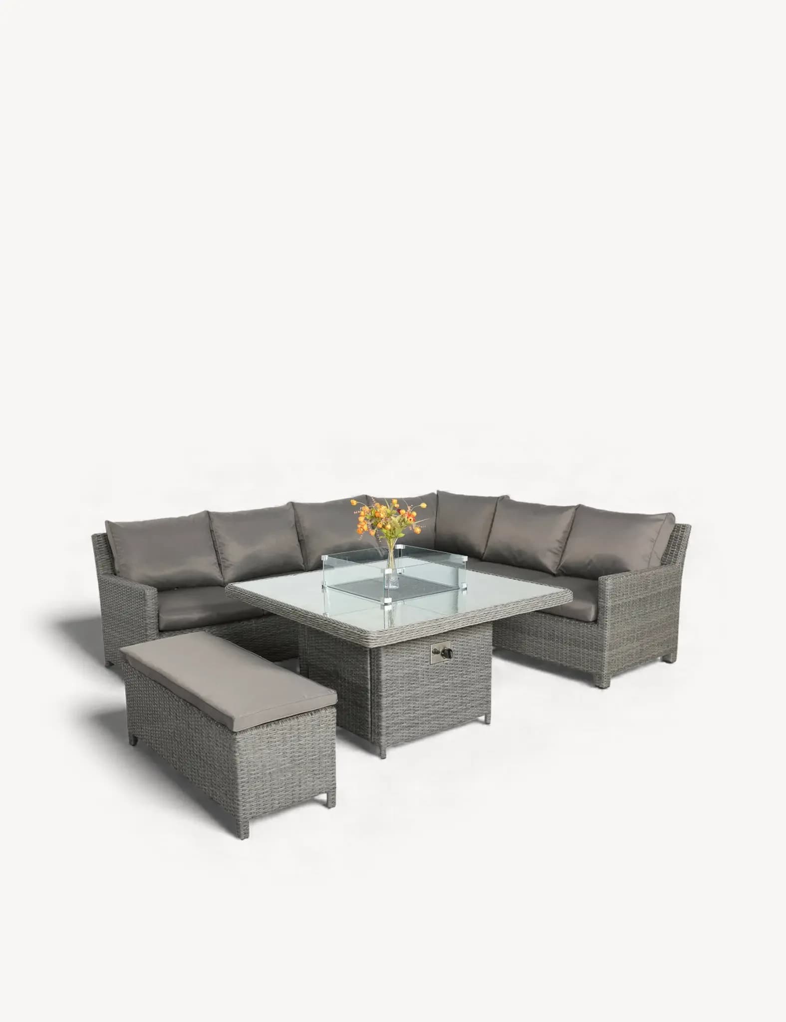 Paris 8 Seater Deluxe Modular Corner Dining & Lounging Set -with Square Fire Pit Table - Outdoor, photo 5 of 6
