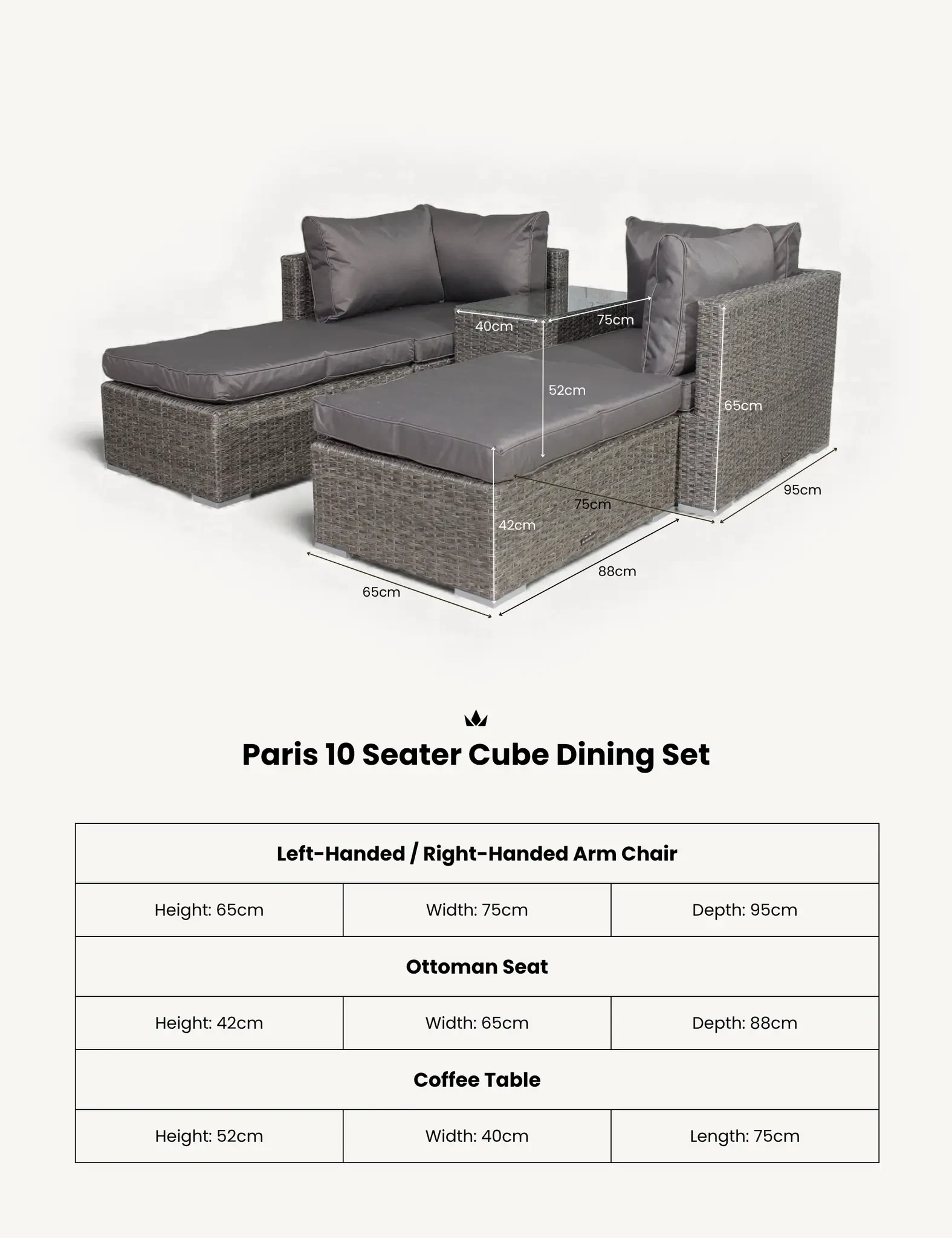 Paris 4 Seater Multi Setting Relaxer Set - Outdoor, photo 4 of 6