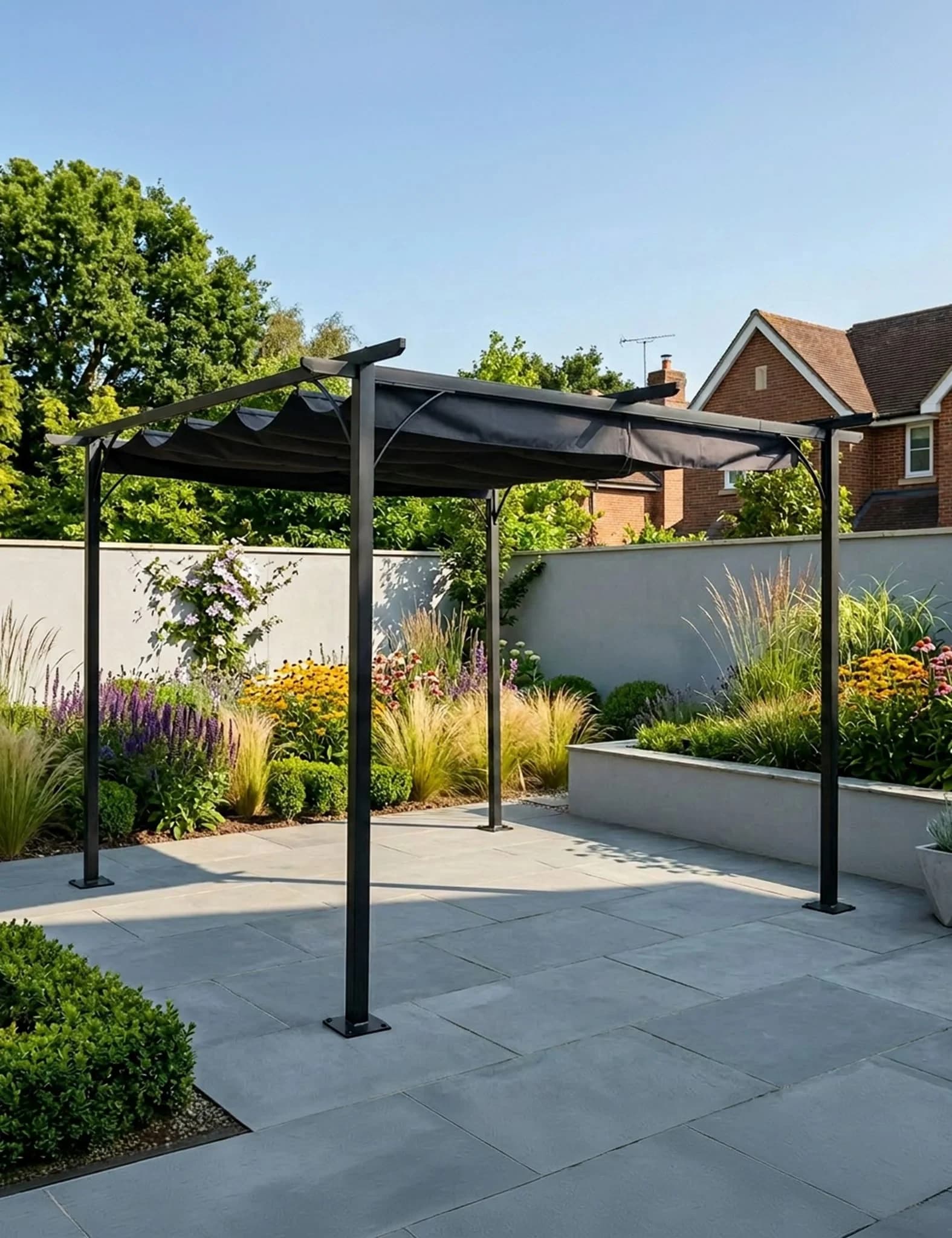 Prague Pergola Gazebo — 3.5m × 3.5m Grey - Pergolas, photo 1 of 4