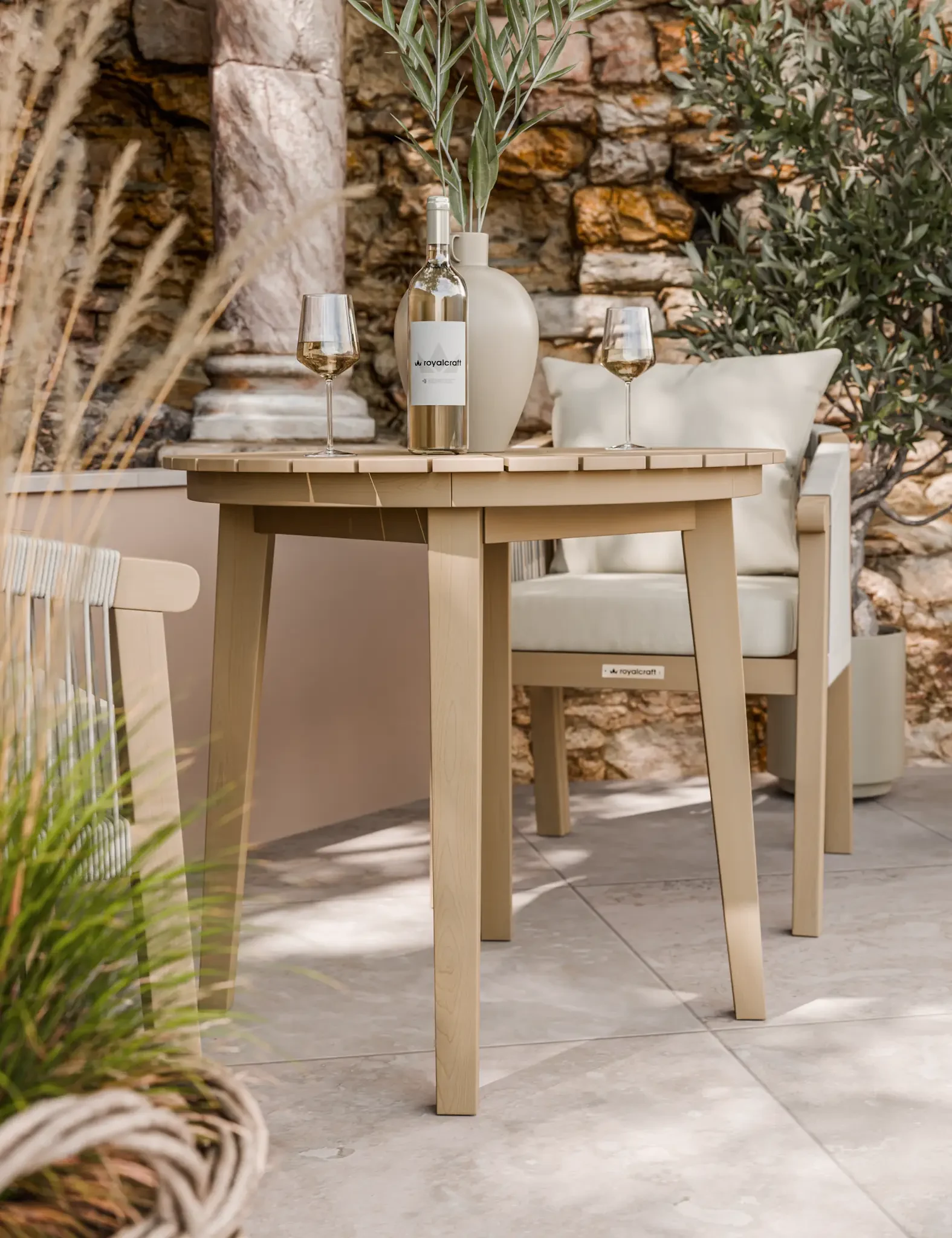 Roma 2 Seater Round Sunray Bistro Set with Roma Dining Chairs - Outdoor, photo 3 of 6