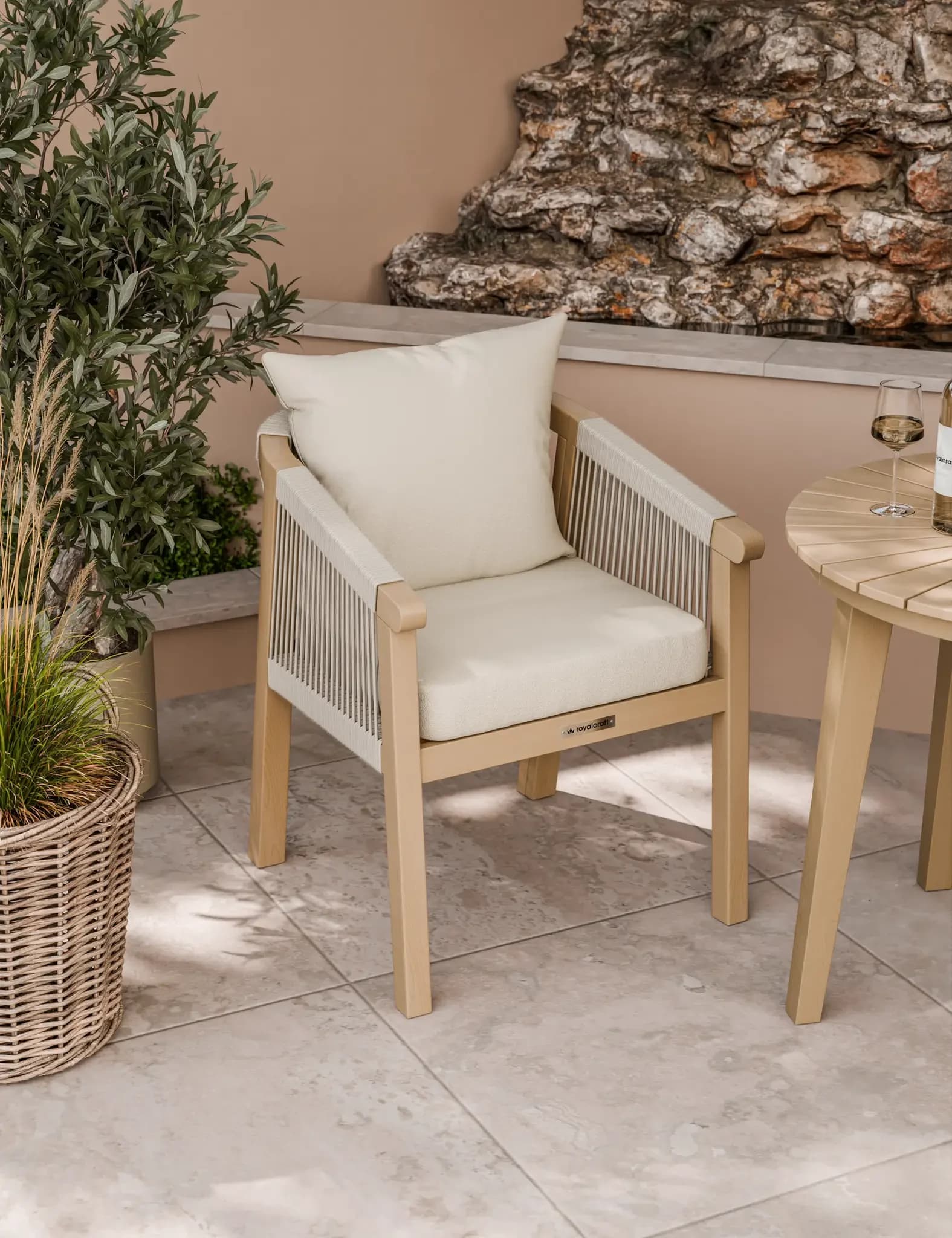 Roma 2 Seater Round Sunray Bistro Set with Roma Dining Chairs - Outdoor, photo 4 of 6