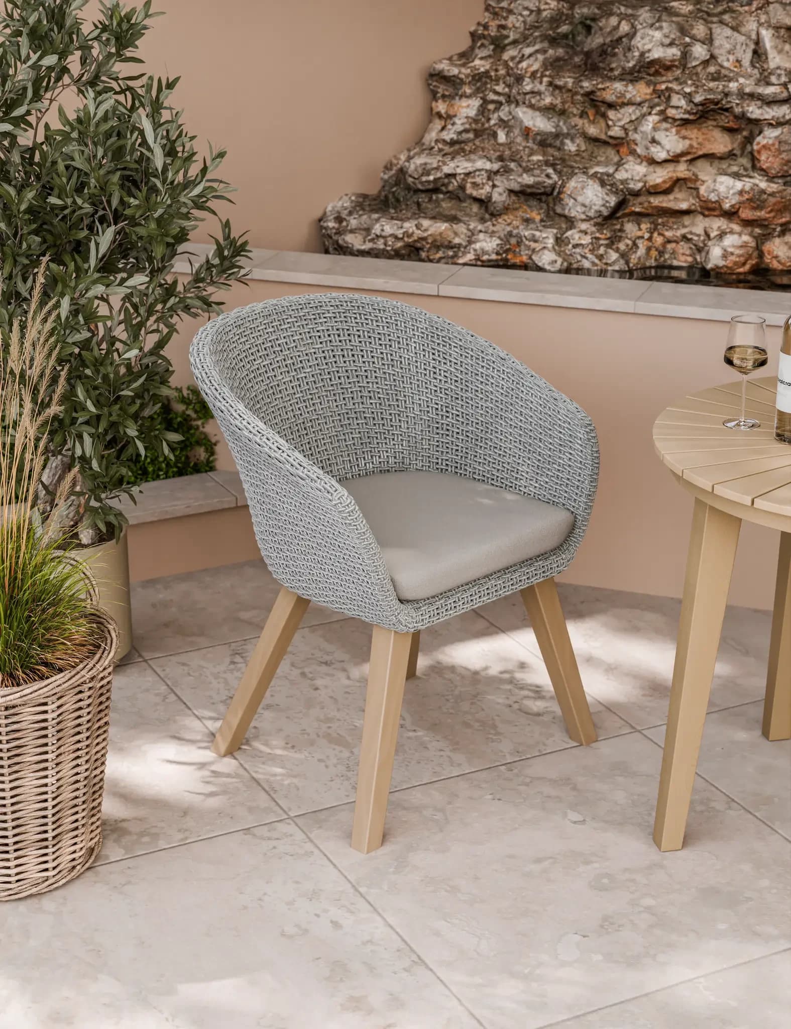 Roma 2 Seater Round Sunray Bistro Set with Sol Dining Chairs - Outdoor, photo 3 of 4