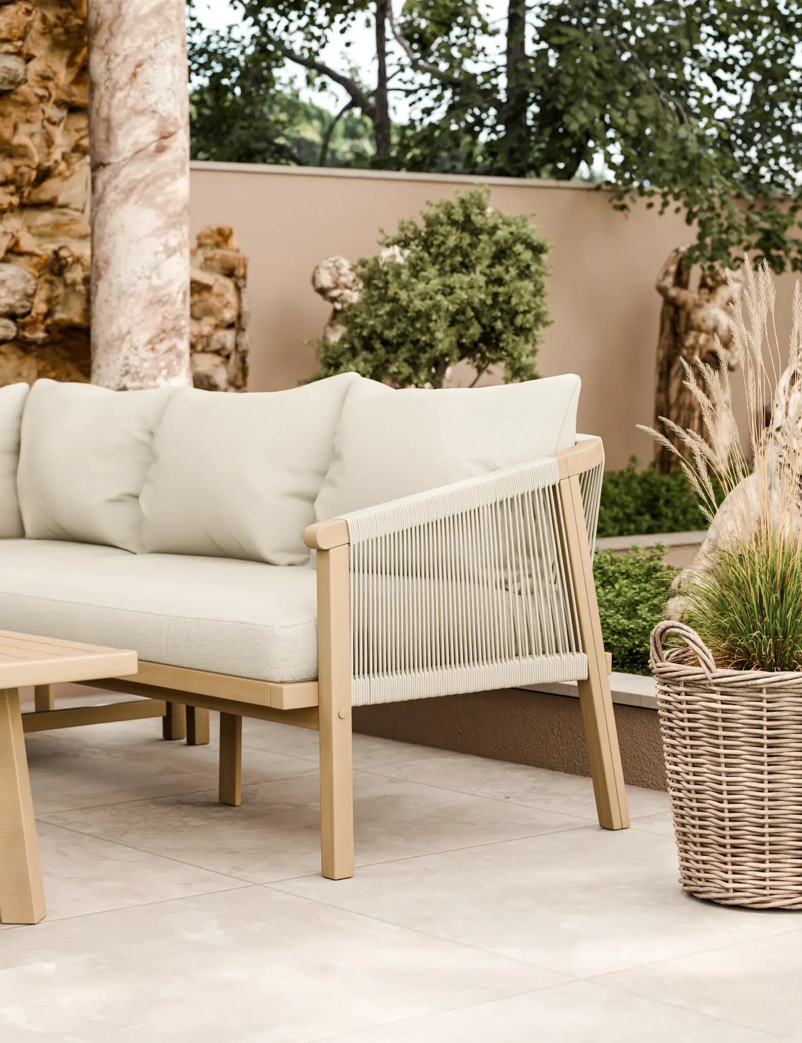 Roma 5 Seater Corner Lounge Set with 90cm Square Coffee Table - Outdoor, photo 5 of 6