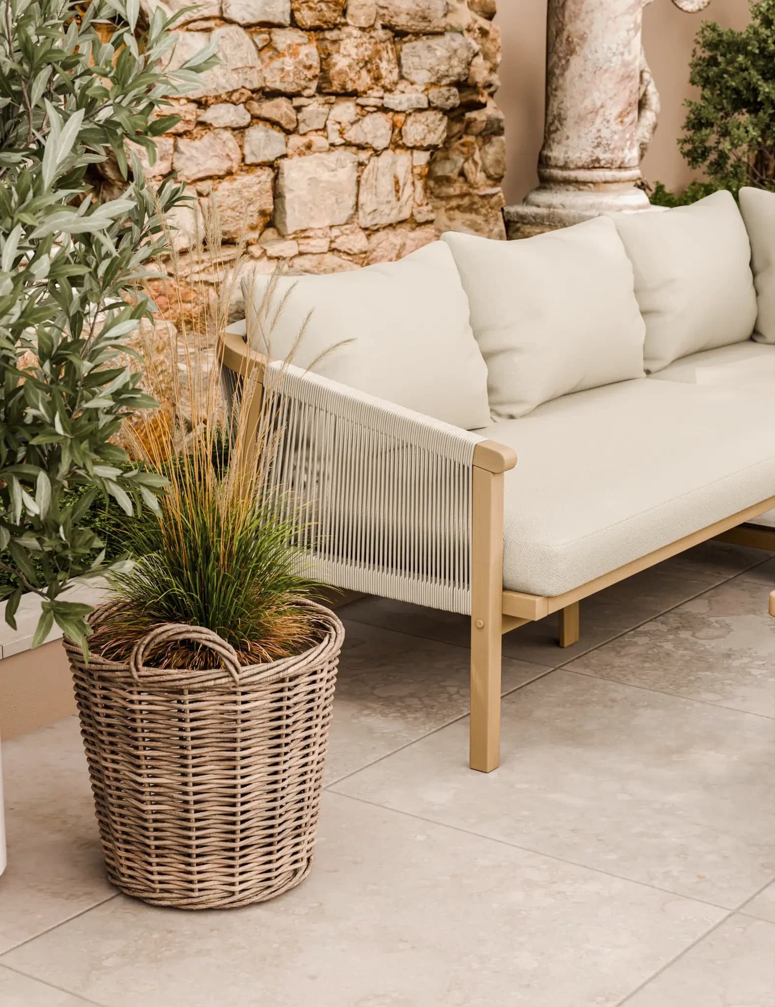 Roma 5 Seater Corner Lounge Set with 90cm Square Coffee Table - Outdoor, photo 4 of 6