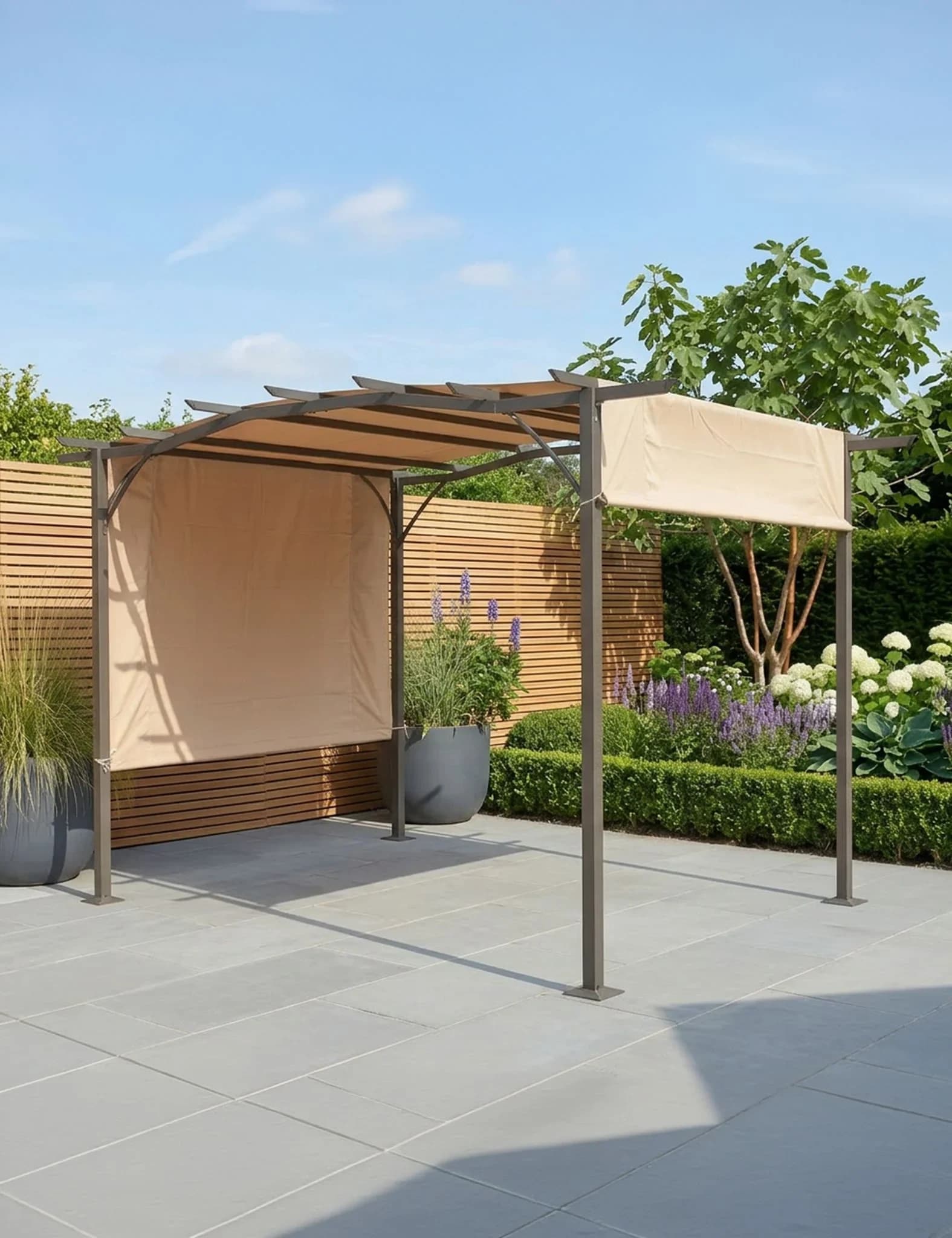 San Remo Sliding Pergola Gazebo — Mocha - Pergolas, photo 1 of 5