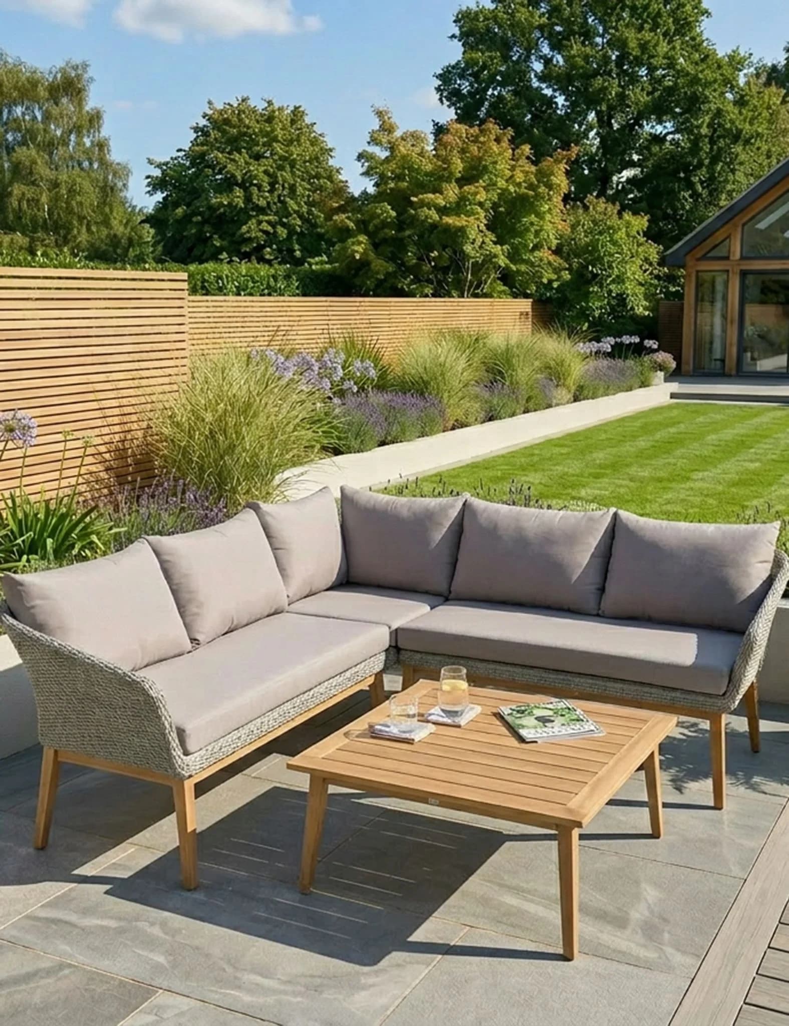 Sol 5 Seater Corner Lounge Set with Square Coffee Table - Outdoor, photo 3 of 6