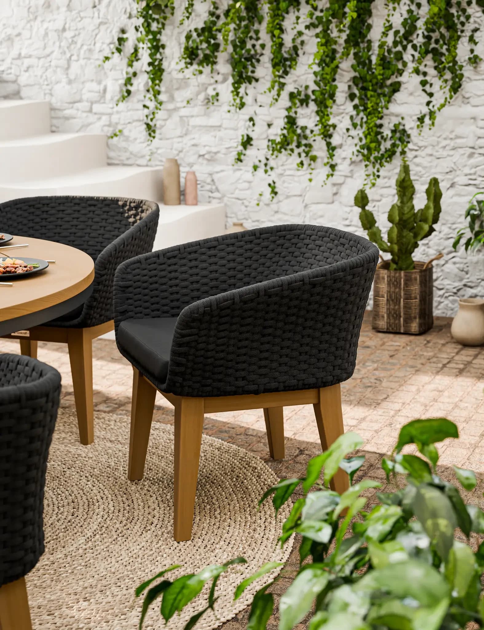 Tuscany 6 Seater Round Dining Set with Eden Night Dining Chairs - Outdoor, photo 2 of 6