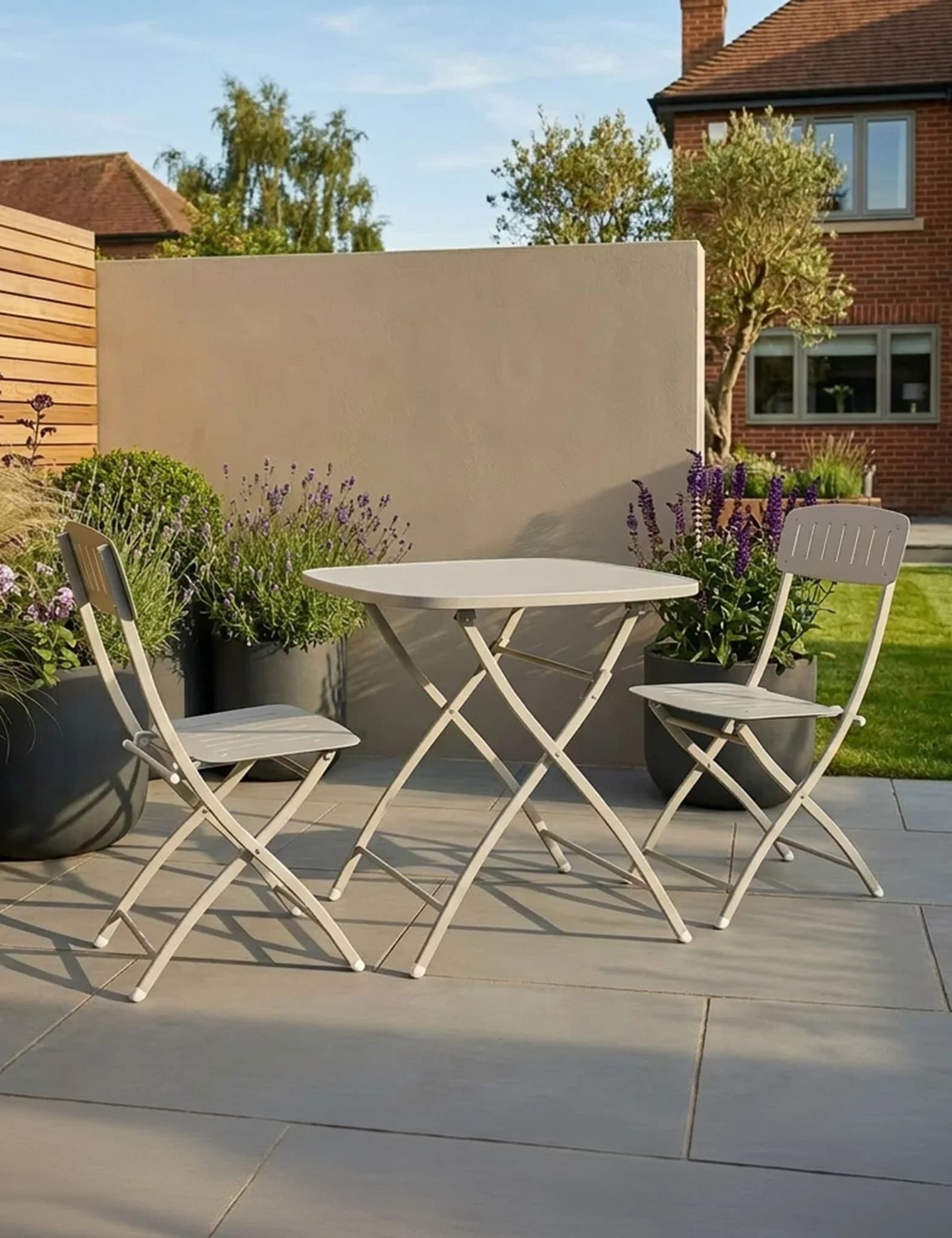 Venice 2 Seater Folding Bistro Set in Cashmere - Outdoor, photo 1 of 5