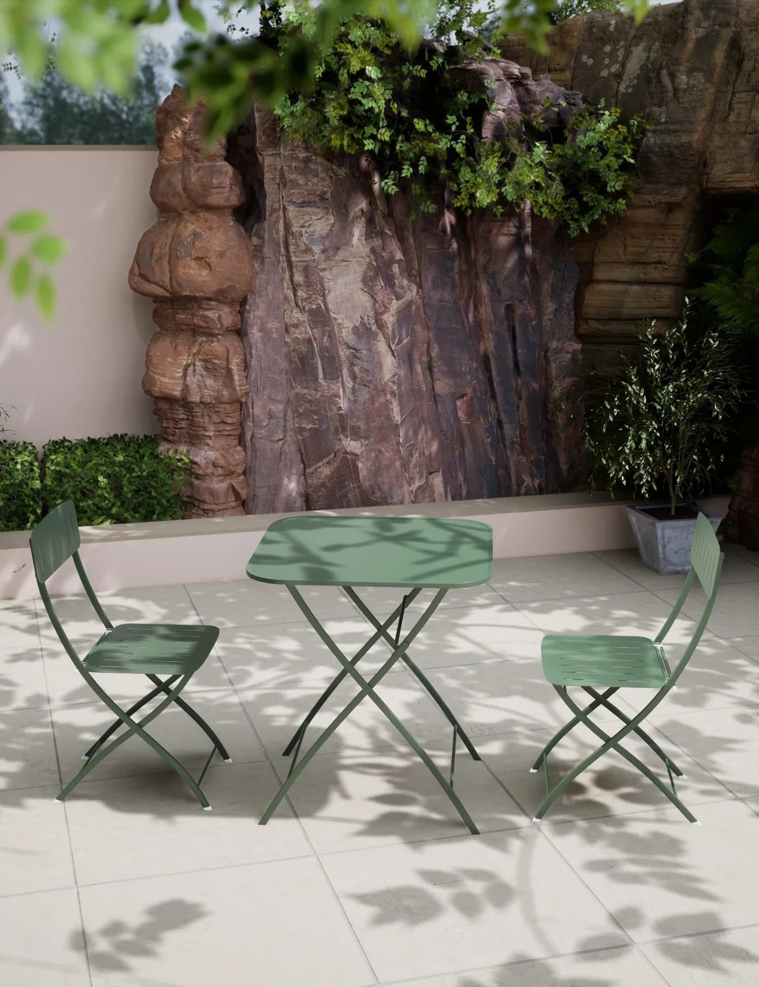 Venice 2 Seater Folding Bistro Set in Moss - Outdoor, photo 2 of 6