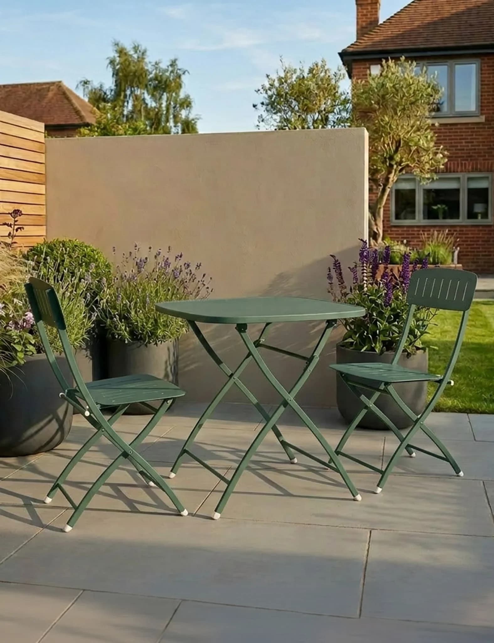 Venice 2 Seater Folding Bistro Set in Moss - Outdoor, photo 1 of 6