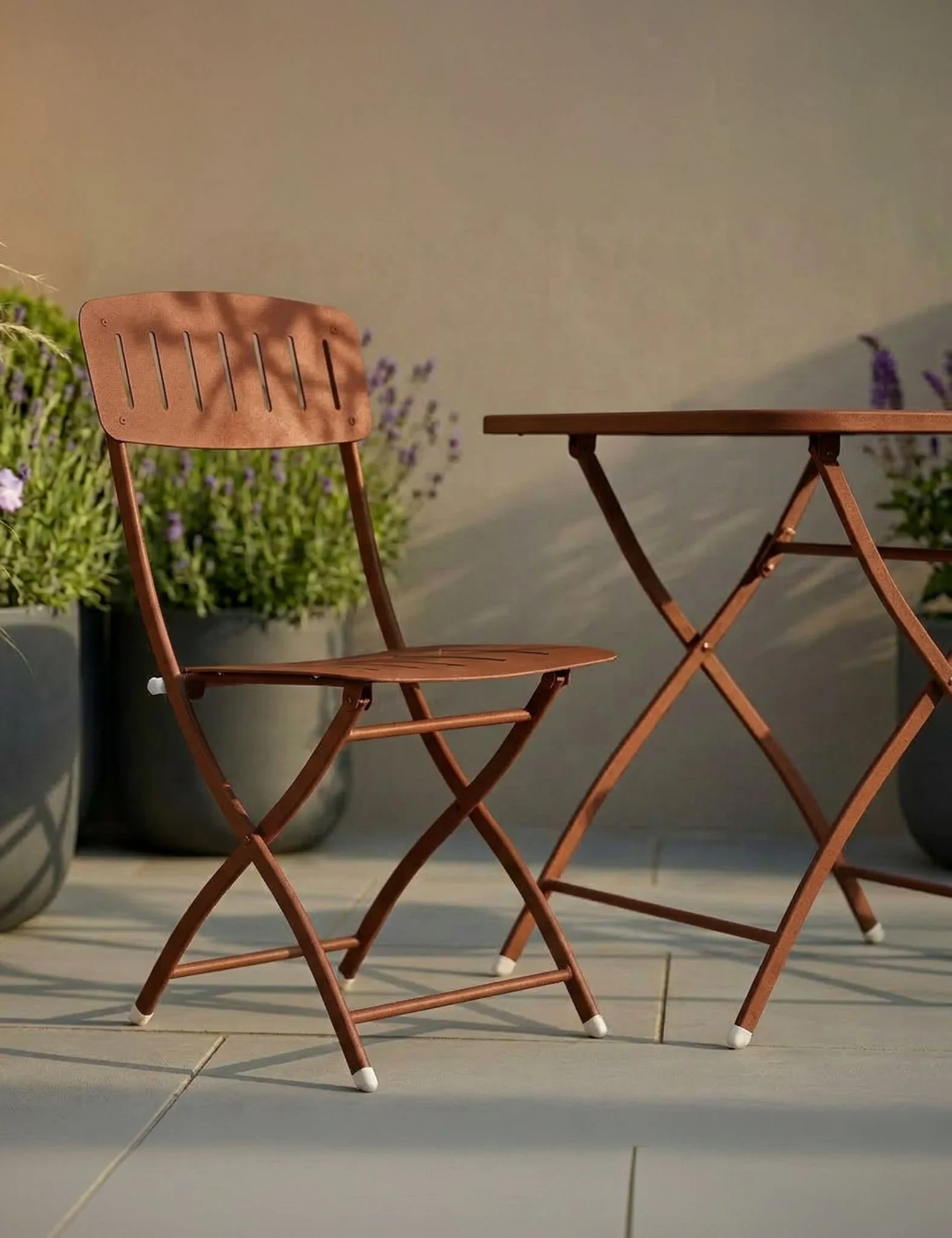 Venice 2 Seater Folding Bistro Set in Cayenne Orange - Outdoor, photo 2 of 5