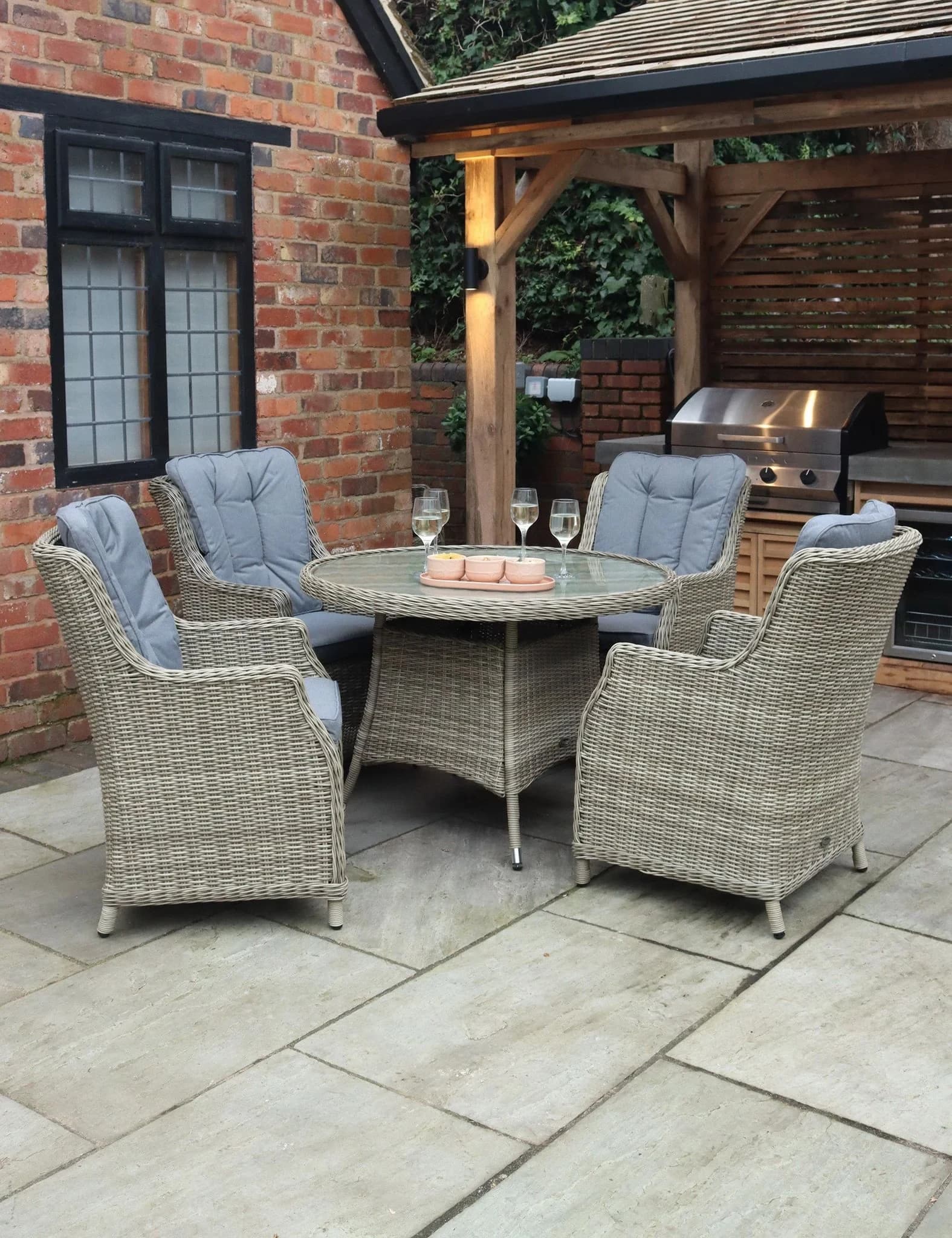 Wentworth 4 Seater Comfort Dining Set - Outdoor, photo 1 of 6