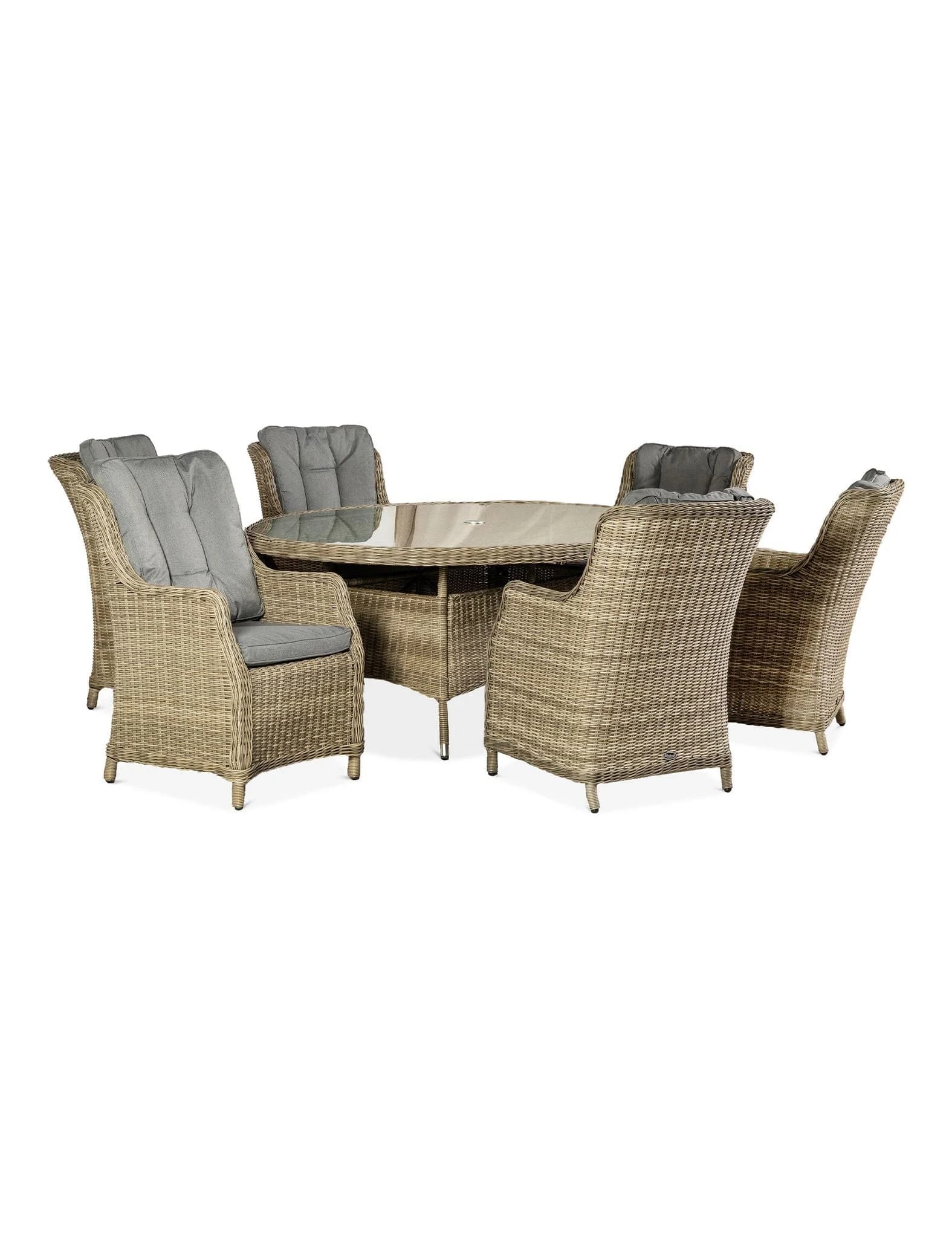 Wentworth 6 Seater Ellipse Comfort Dining Set - Outdoor, photo 6 of 7