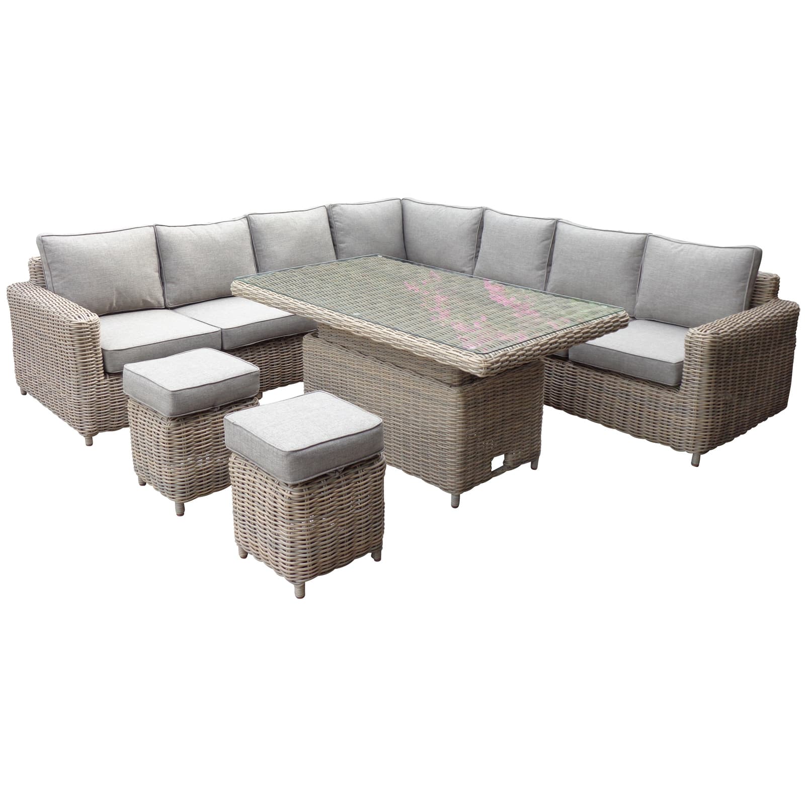 Amalfi Outdoor Large Corner Set With Riser Table + 2 Stools - Outdoor, photo 3 of 4