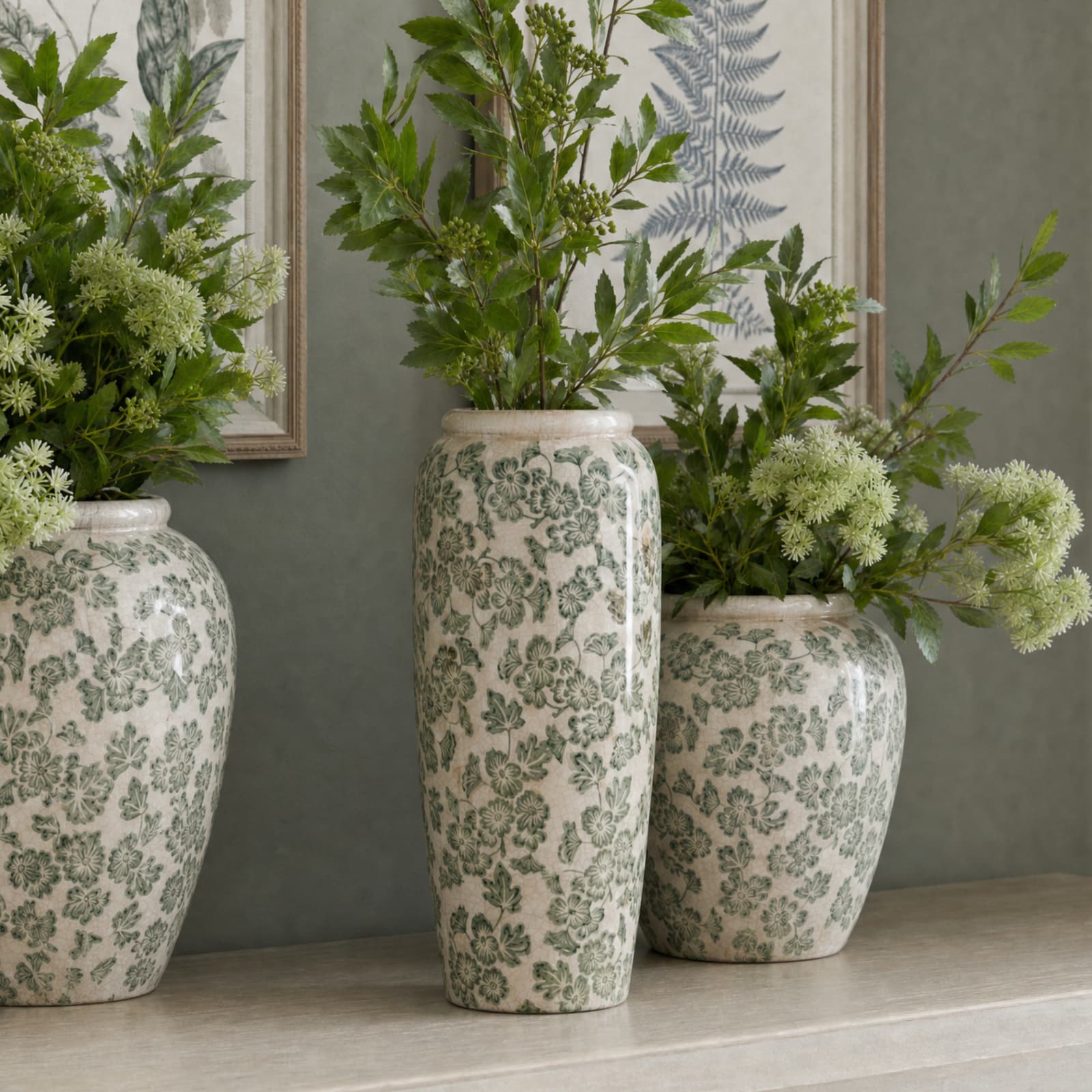 Large Green Clover Tall Olpe Vase - Vases, photo 2 of 5