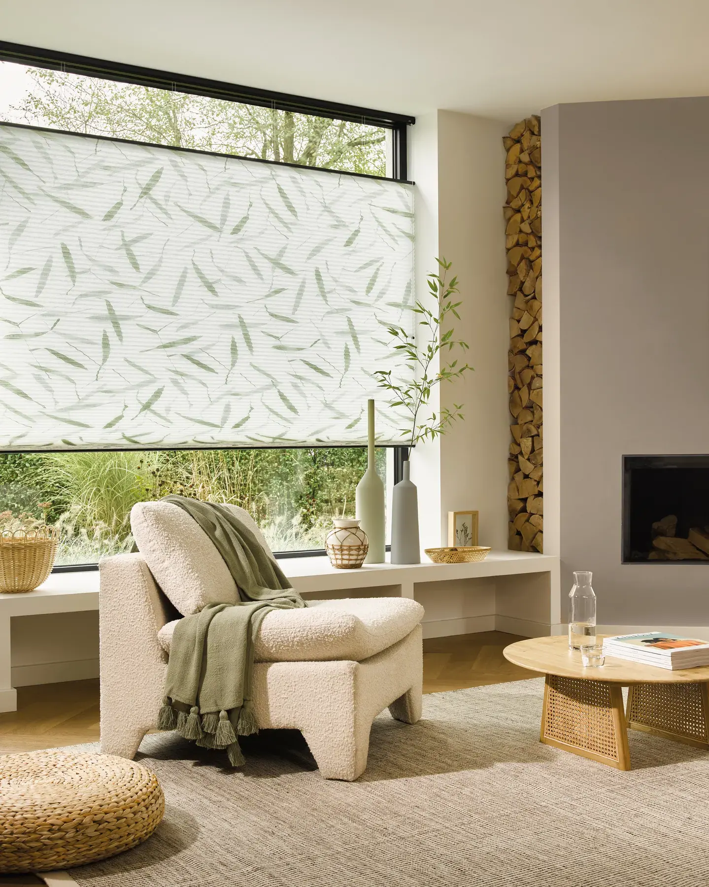 Furnished interior with blinds fitted by Crestwood of Lymington