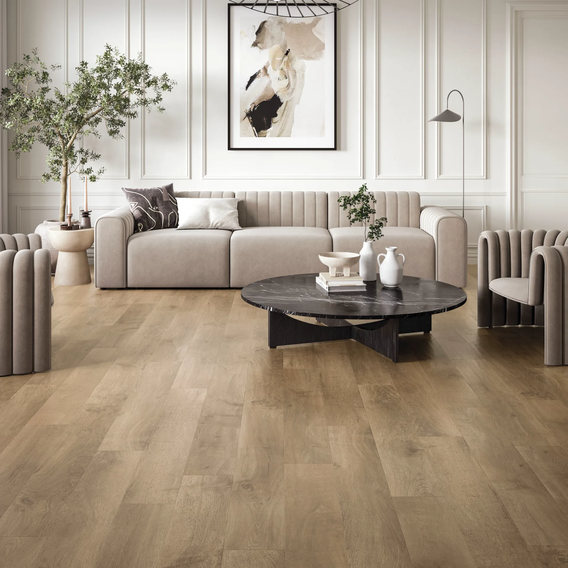 Karndean oak-effect LVT in a living room