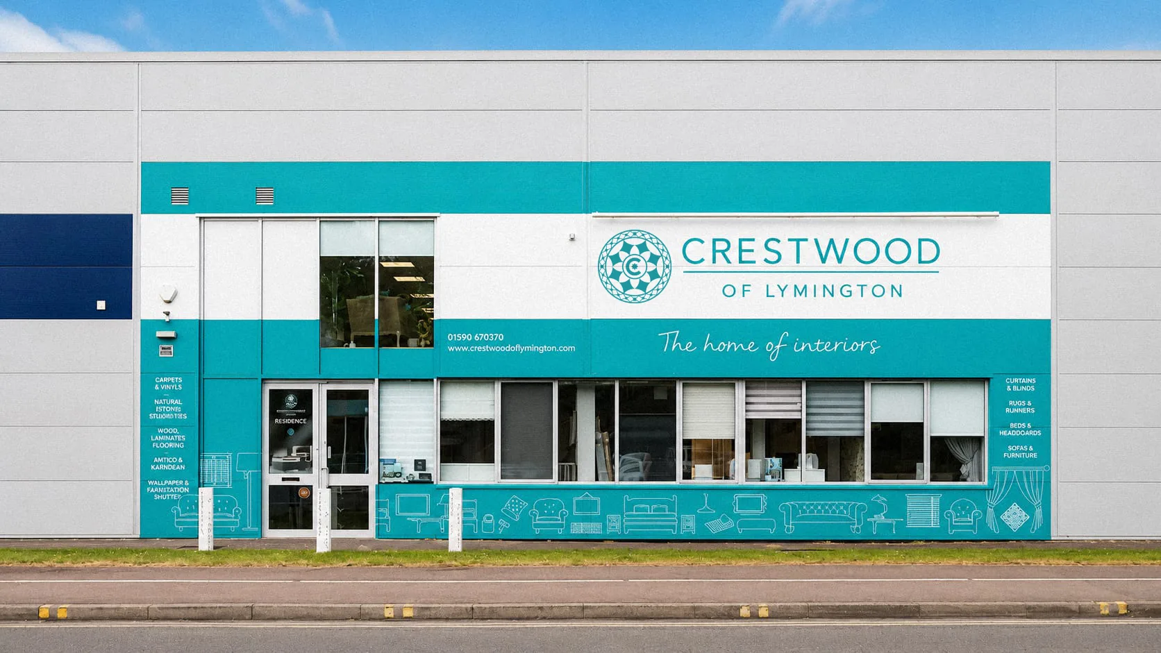 Exterior showroom entry at Crestwood of Lymington