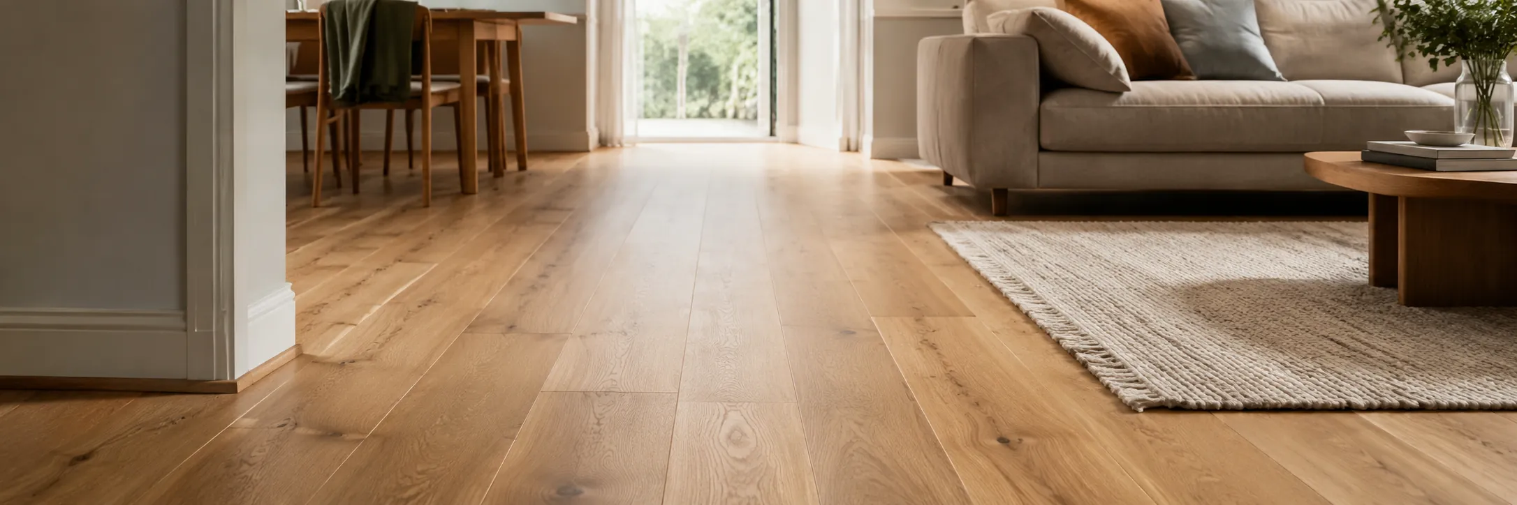 Wood flooring in a living room